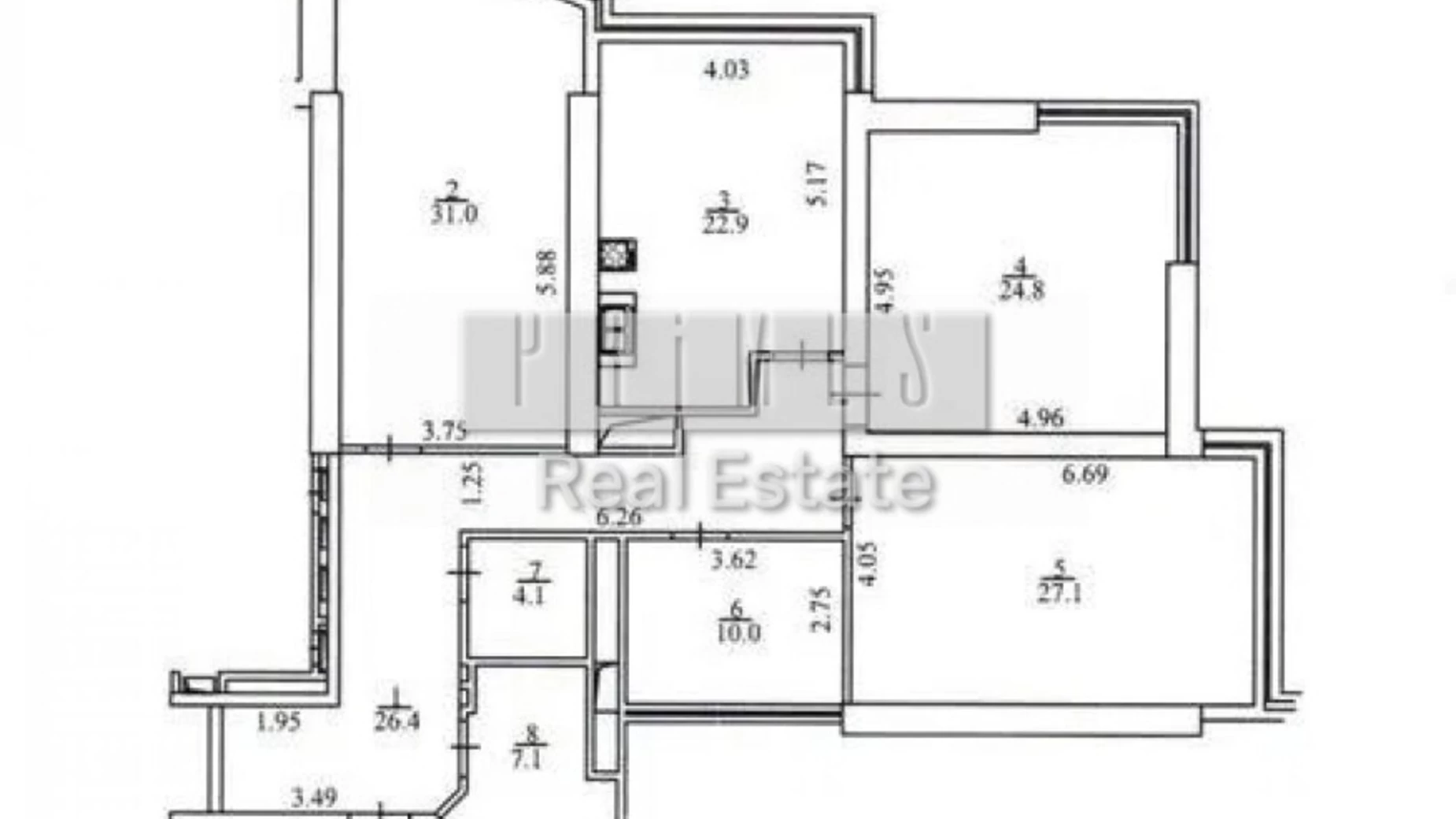 Продается 3-комнатная квартира 154 кв. м в Киеве, спуск Кловский, 7А