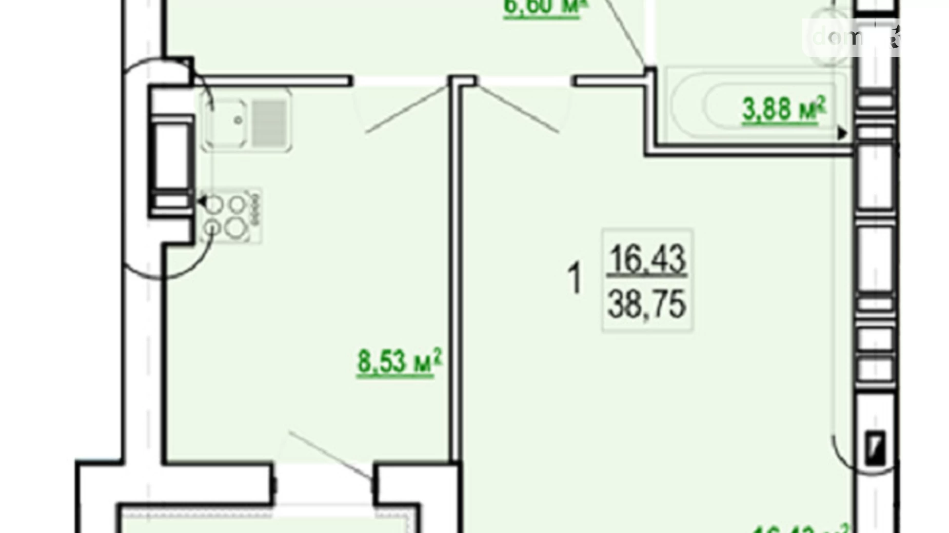 Продається 1-кімнатна квартира 38.75 кв. м у Харкові, вул. Борткевича, 11 - фото 2