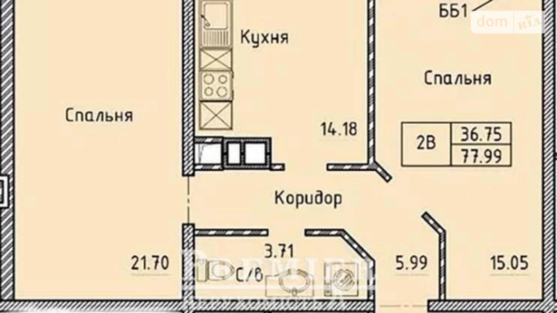 Продается 2-комнатная квартира 79.1 кв. м в Одессе, просп. Шевченко