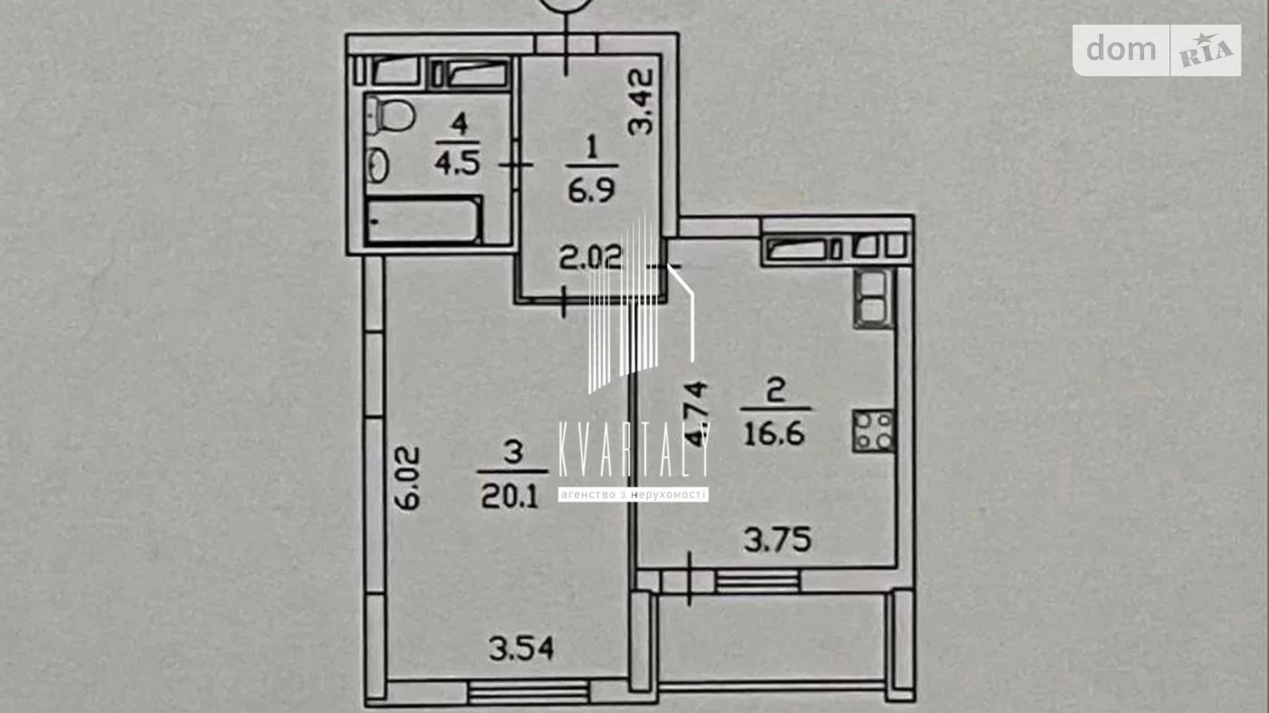 Продается 1-комнатная квартира 52 кв. м в Киеве, ул. Воскресенская, 12Б