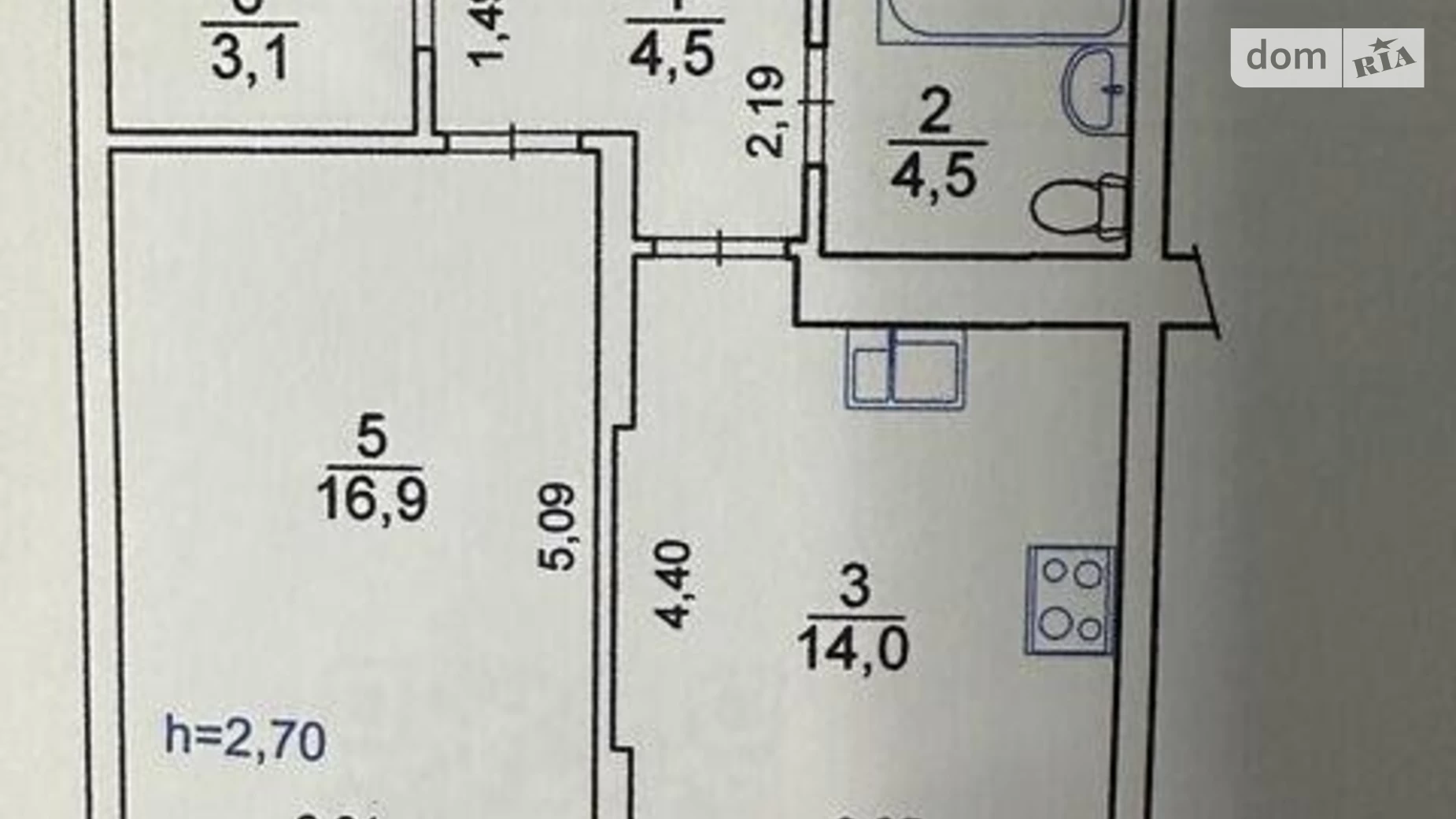 Продается 1-комнатная квартира 47 кв. м в Киеве, ул. Загоровская(Багговутовская), 17-21