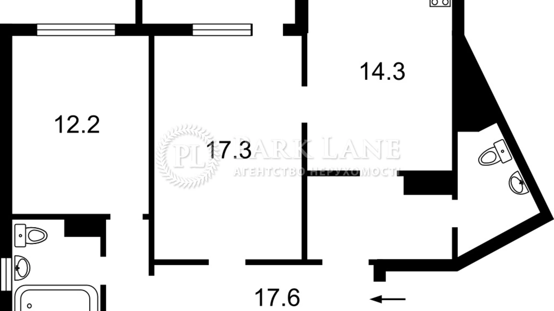 Продается 2-комнатная квартира 74 кв. м в Киеве, просп. Петра Григоренко, 12