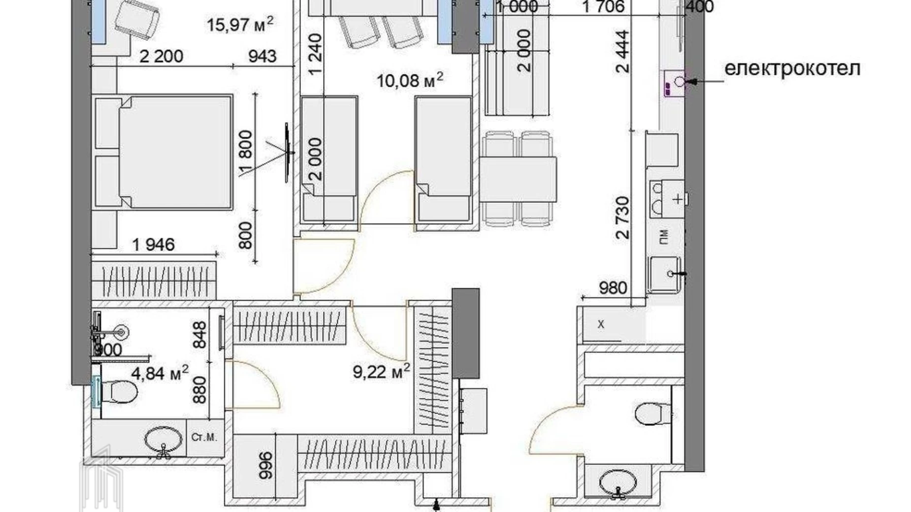 Продается 2-комнатная квартира 69 кв. м в Киеве, ул. Академика Заболотного, 1Б