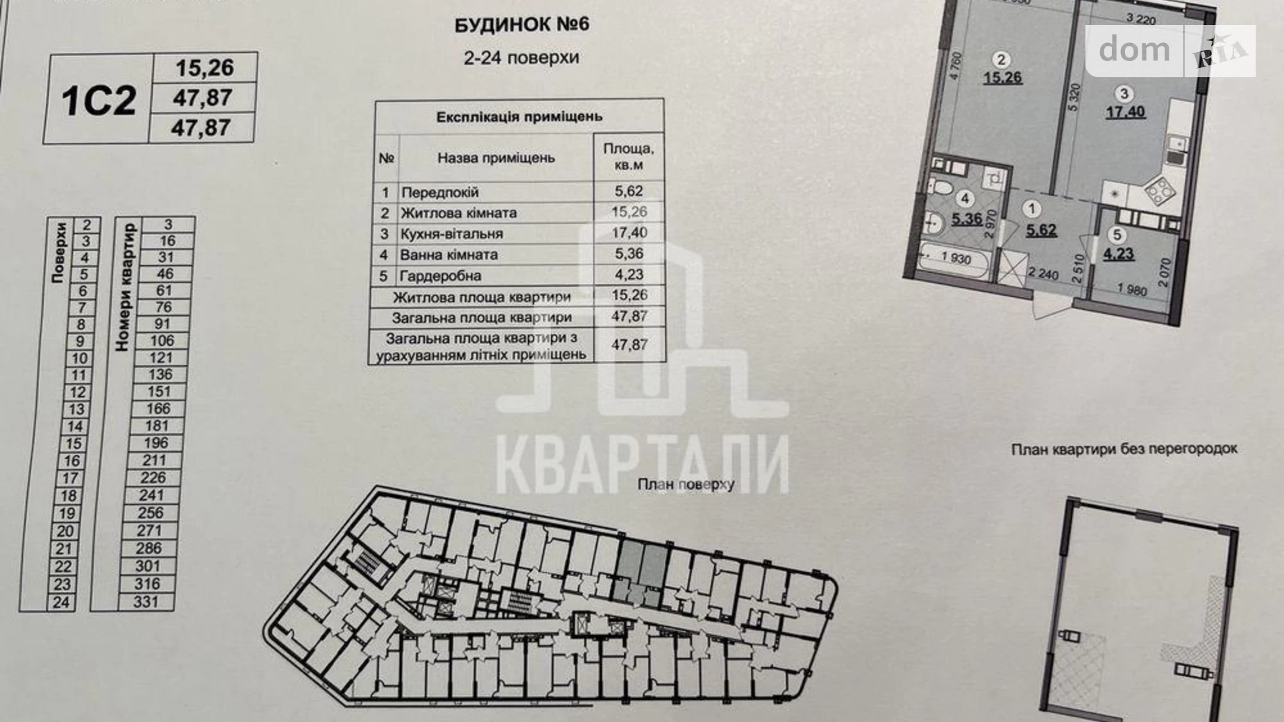 Продается 1-комнатная квартира 48 кв. м в Киеве, наб. Днепровская, 15Ж