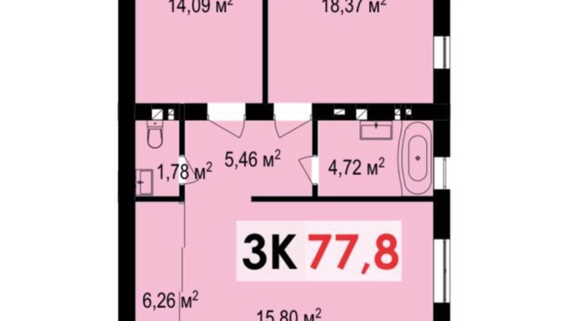 Продается 3-комнатная квартира 80 кв. м в Ивано-Франковске, ул. Крайковского