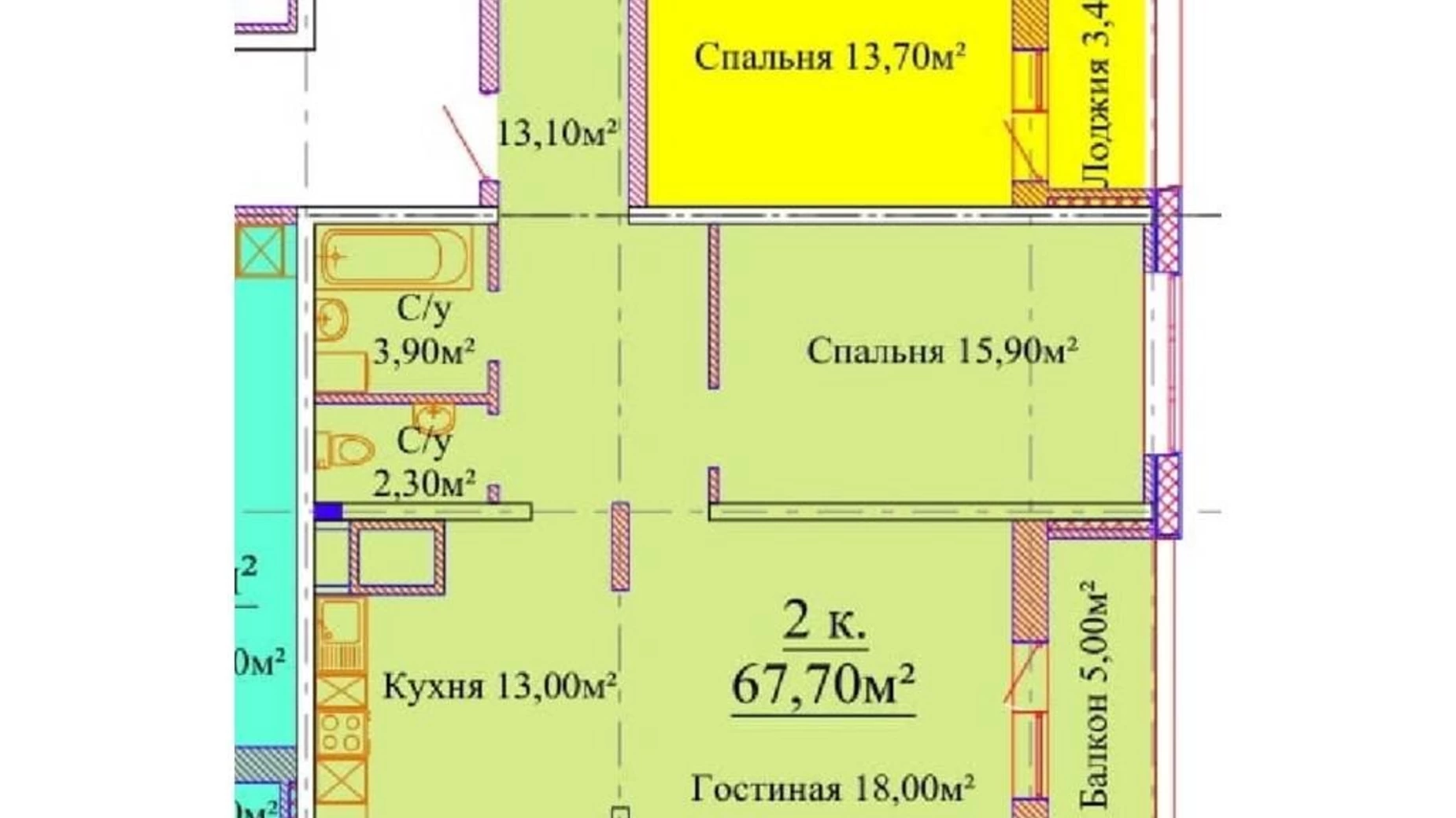 Продається 2-кімнатна квартира 70 кв. м у Одесі, вул. Варненська