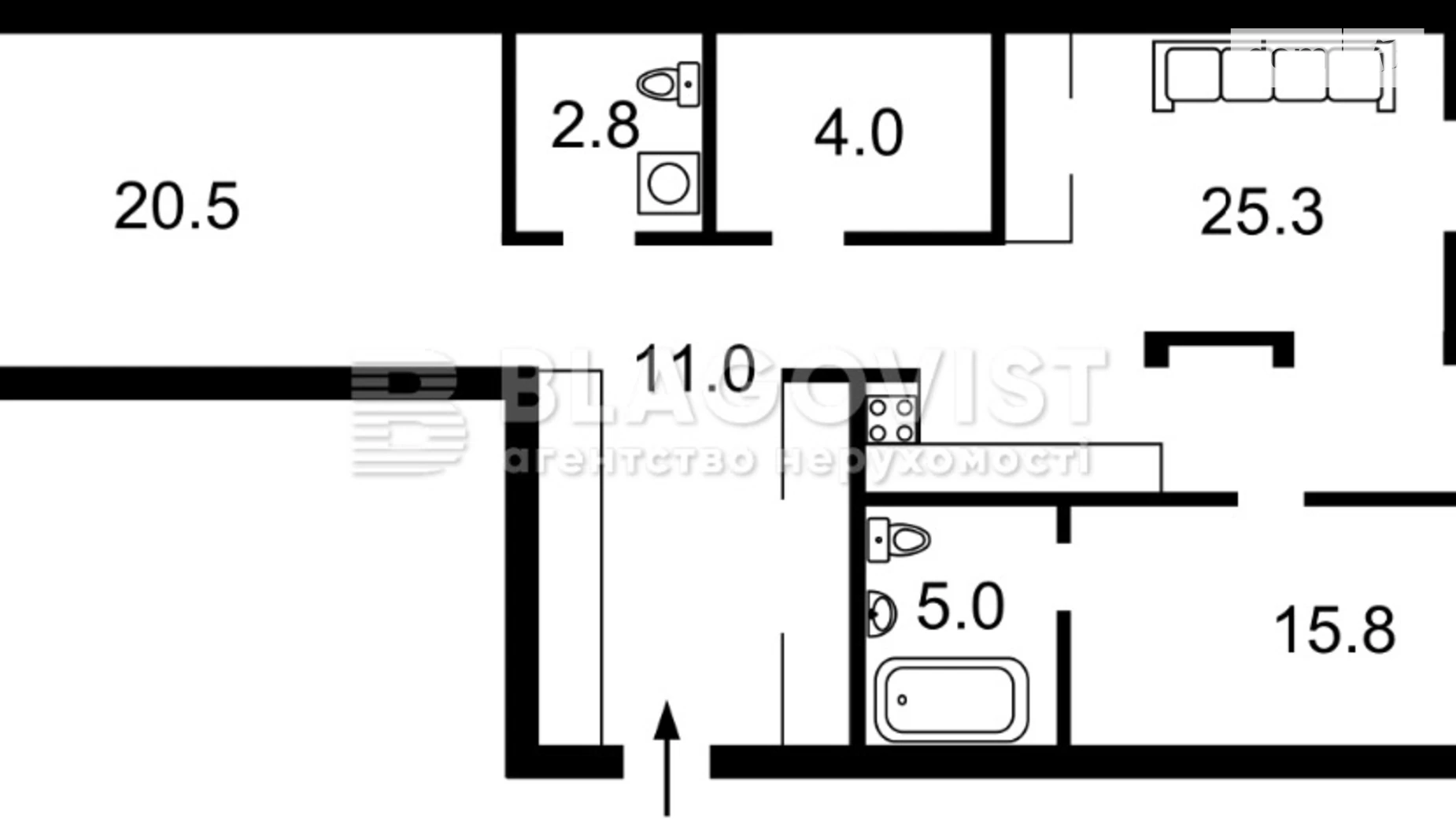 Продается 2-комнатная квартира 85 кв. м в Киеве, просп. Соборности, 17