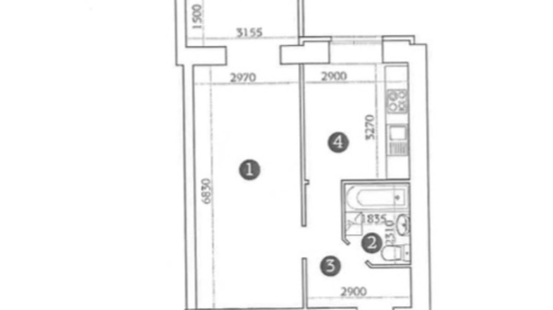 1-комнатная квартира 46 кв. м в Запорожье, ул. Почтовая(Горького)