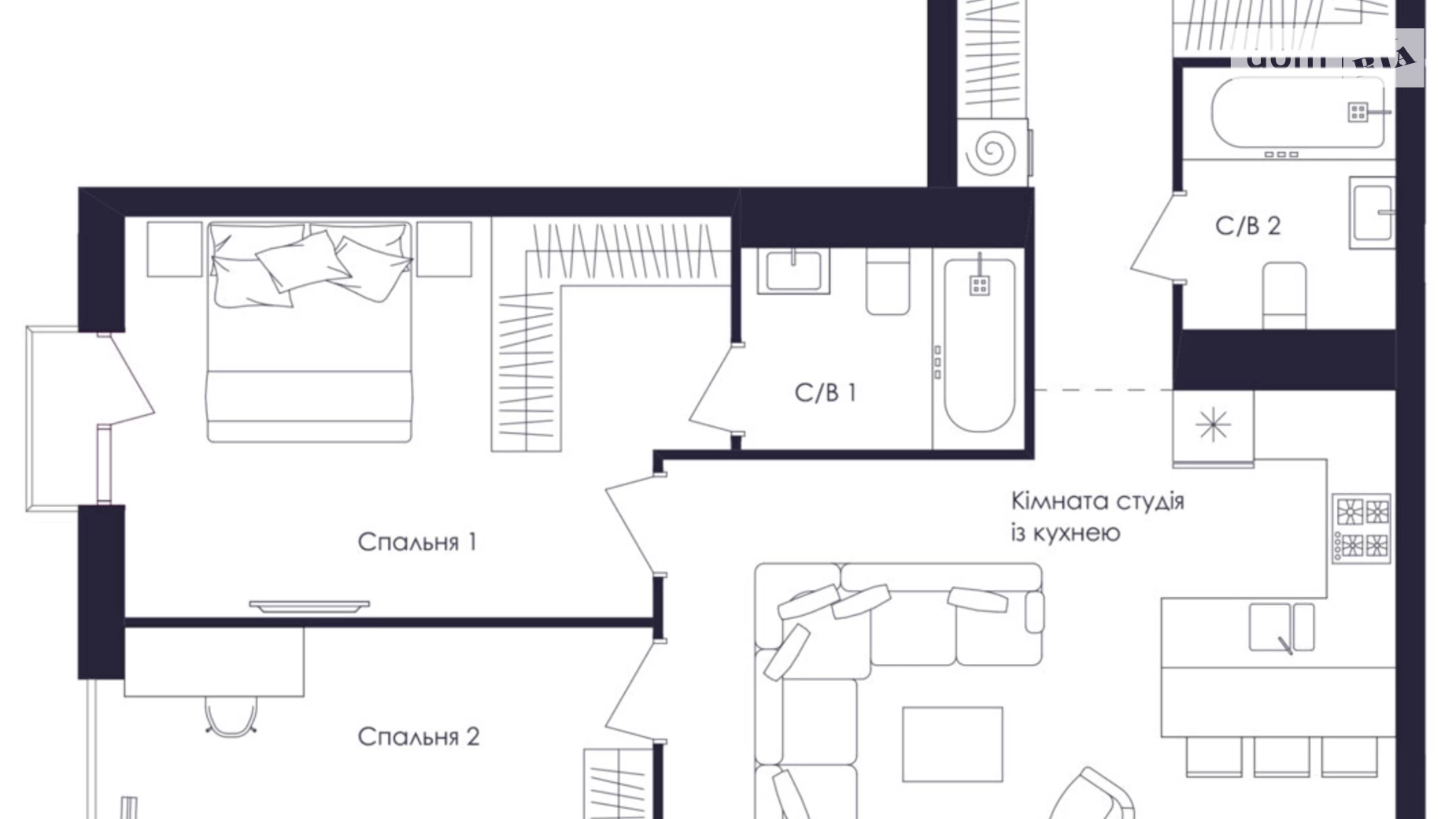 Продается 2-комнатная квартира 75 кв. м в Львове, просп. Красной Калины, 56