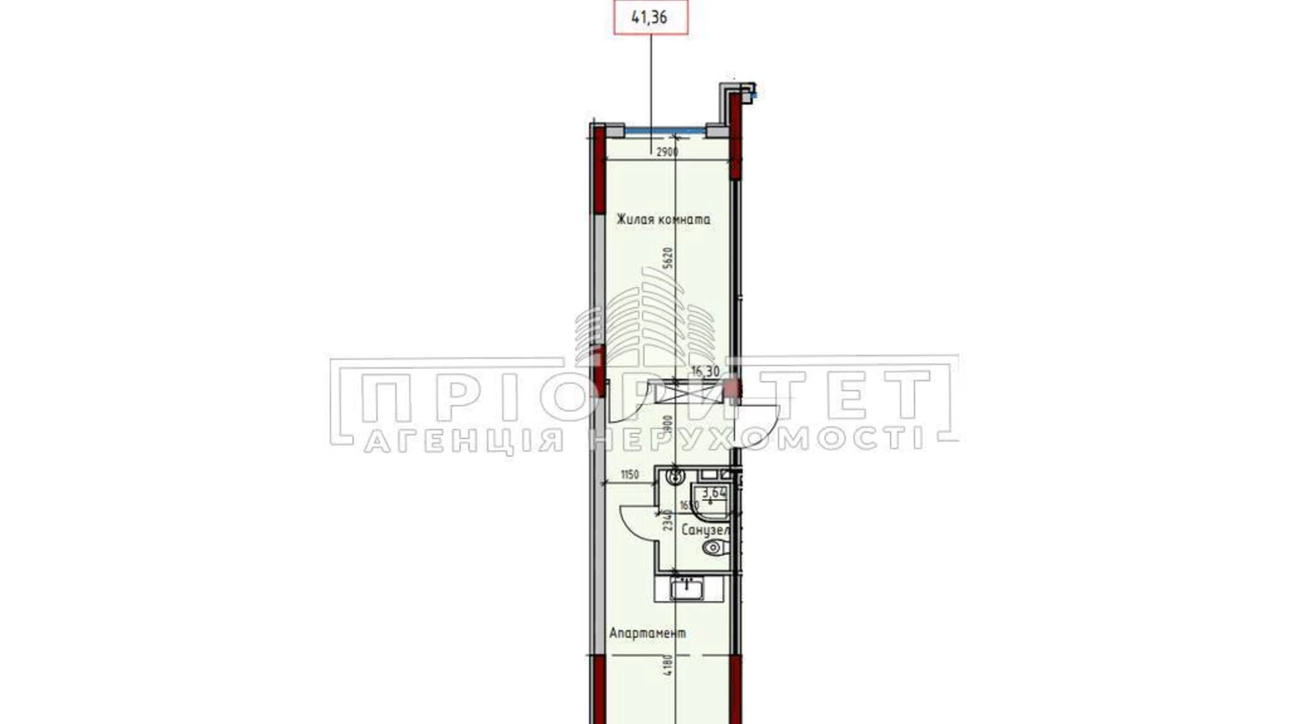 Продается 1-комнатная квартира 41.36 кв. м в Одессе, ул. Дачная