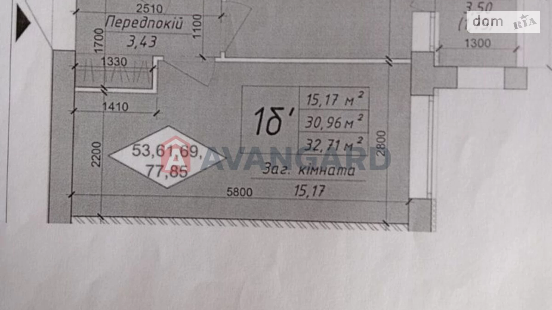 Продается 1-комнатная квартира 32 кв. м в Святопетровское, Соборна, 105