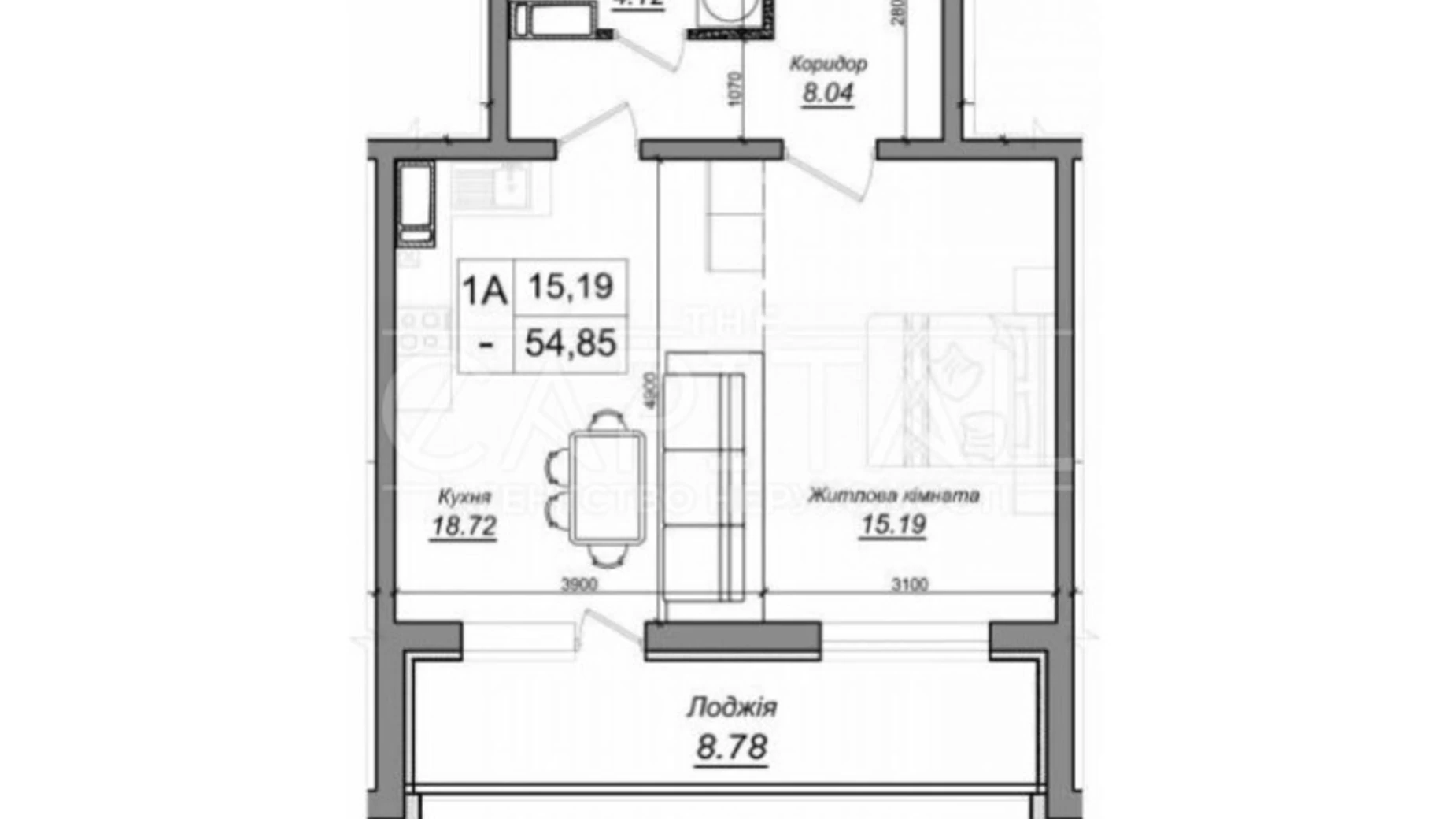 Продається 1-кімнатна квартира 55 кв. м у Новосілках, вул. Приміська, 26 - фото 2