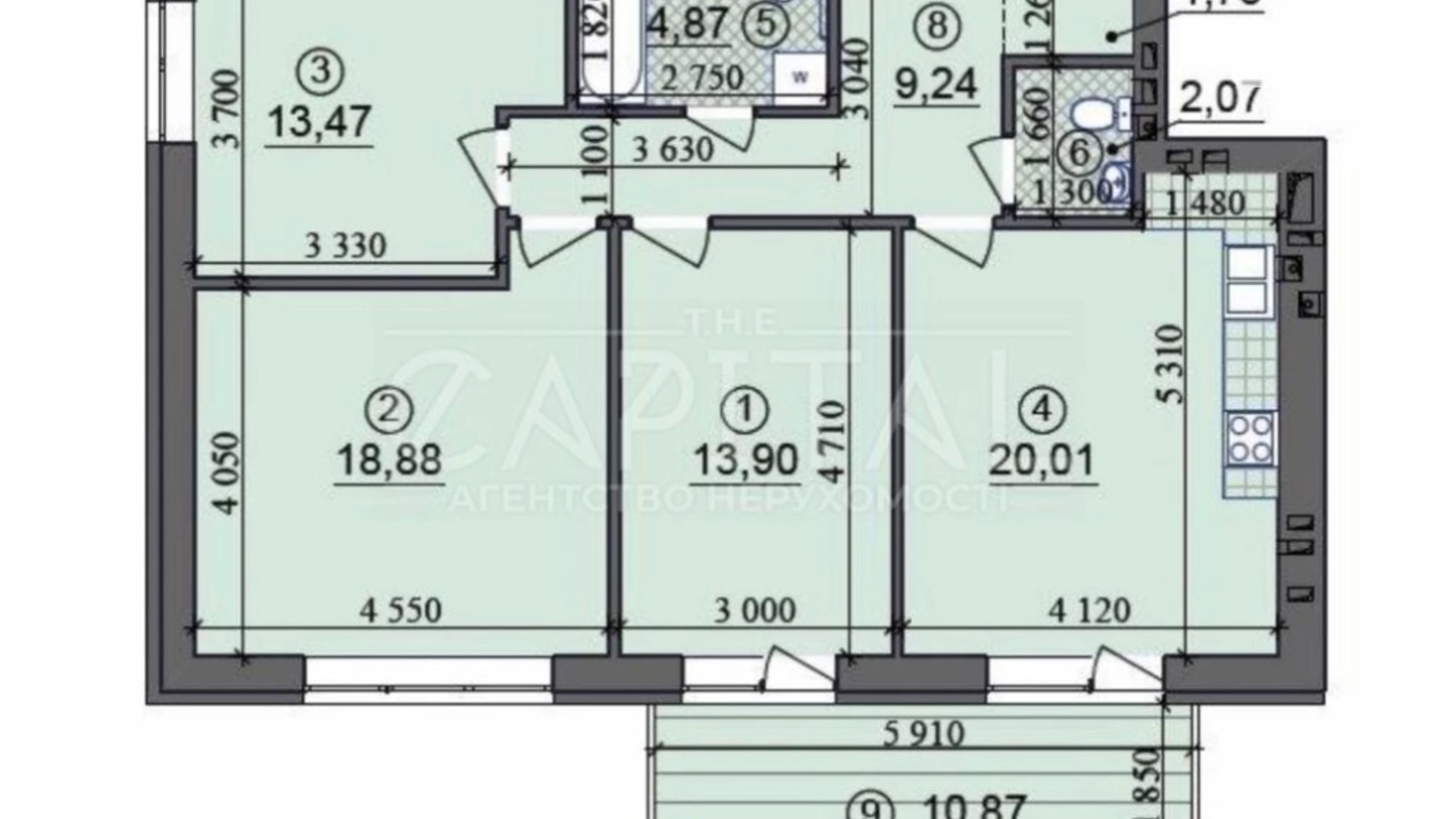 Продается 3-комнатная квартира 88 кв. м в Киеве, ул. Замковецкая, 106Б