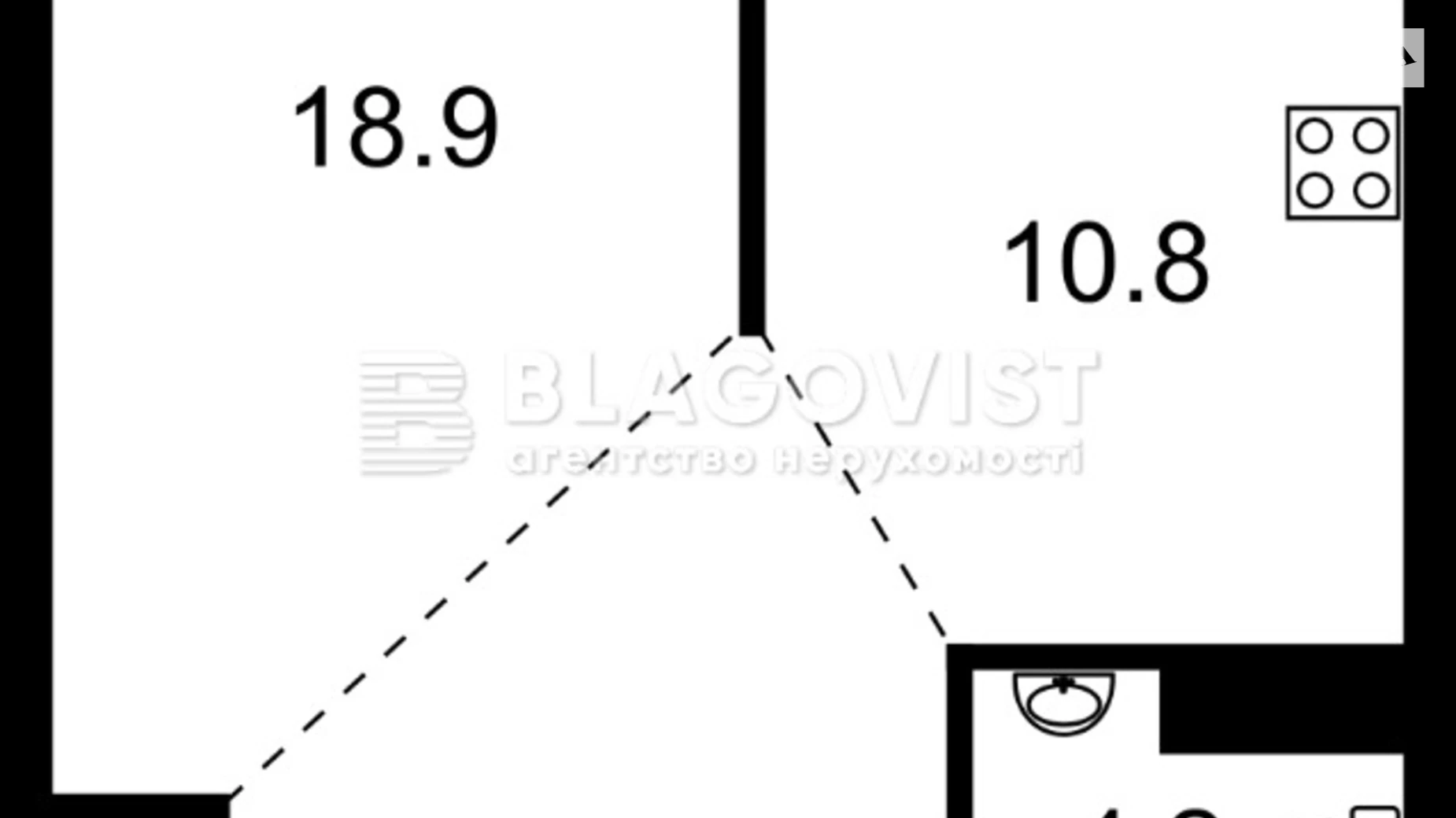 Продается 1-комнатная квартира 50.6 кв. м в Киеве, ул. Николая Скрыпника, 40