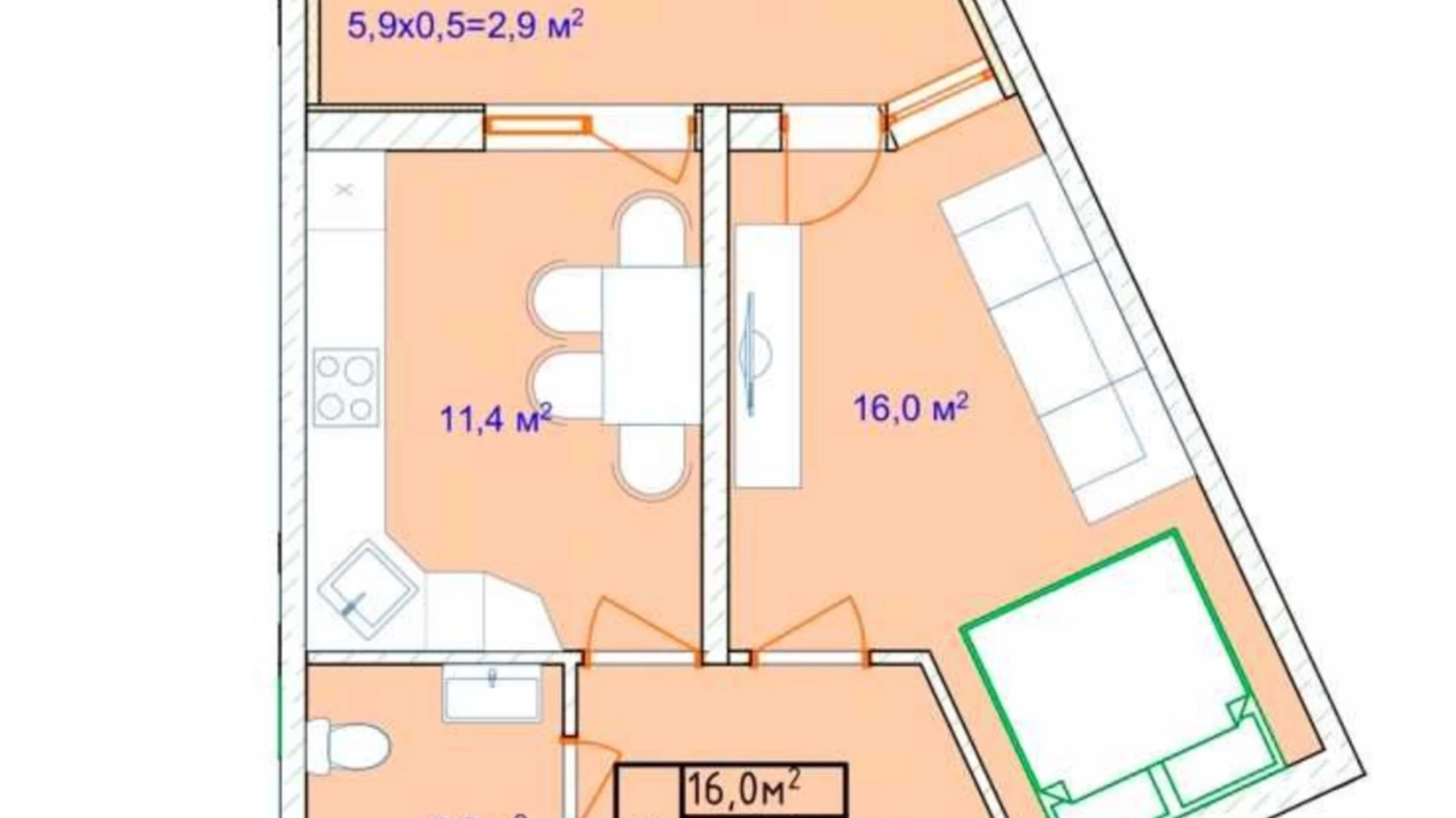 Продается 1-комнатная квартира 41 кв. м в Одессе, Фонтанская дор.