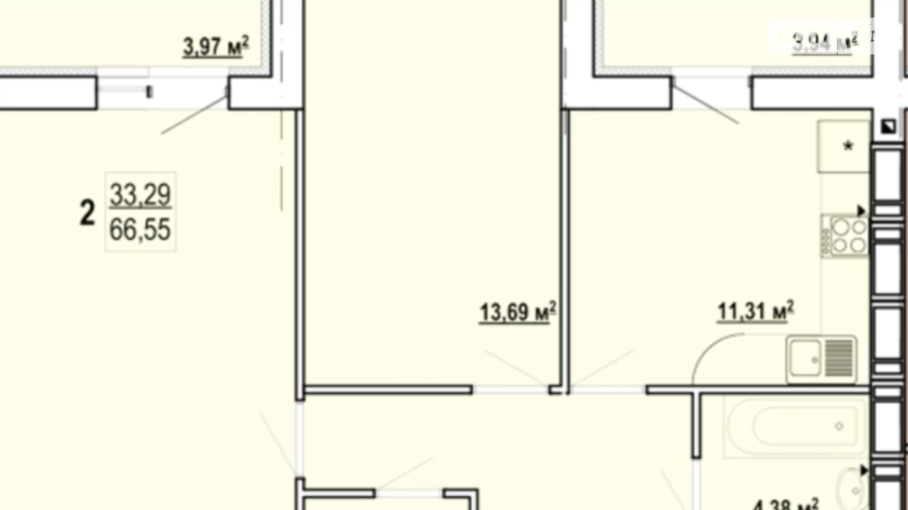 Продается 2-комнатная квартира 66.55 кв. м в Харькове, ул. Борткевича, 8В