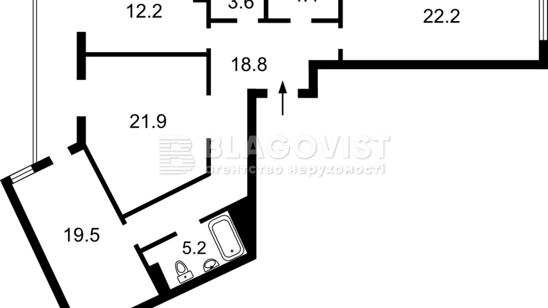 Продается 1-комнатная квартира 117 кв. м в Киеве, ул. Кудрявская, 24А