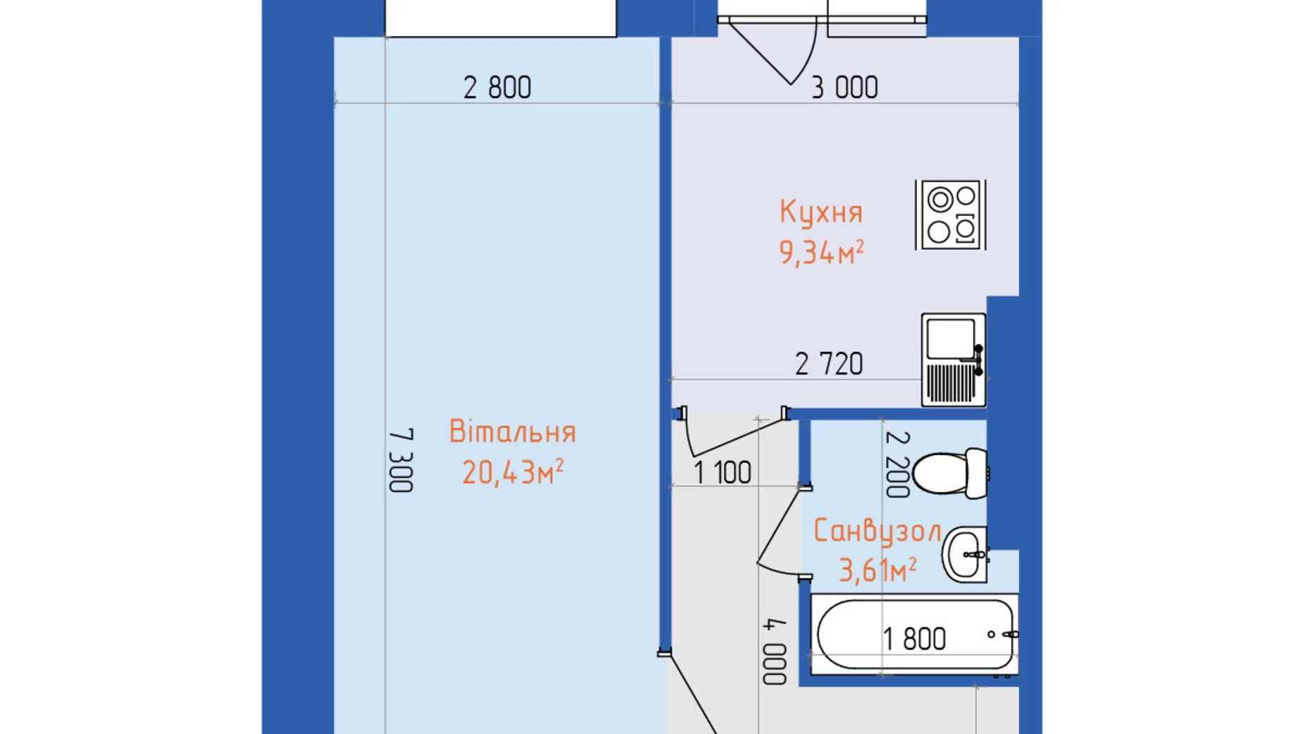 Продается 1-комнатная квартира 42 кв. м в Полтаве, ул. Параджанова, 12 - фото 3