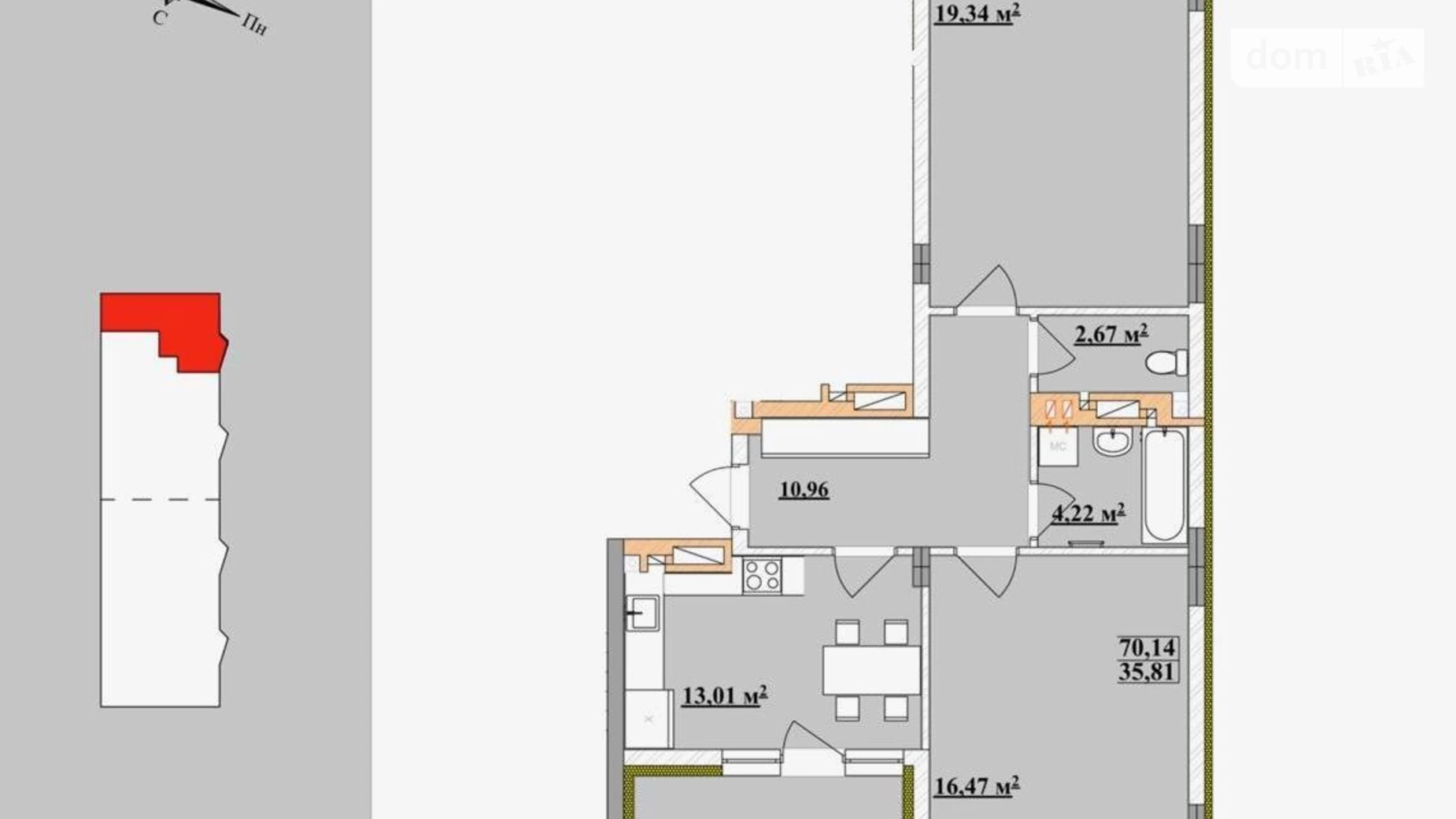 Продается 2-комнатная квартира 70 кв. м в Ужгороде, ул. Капушанская, 150 - фото 4