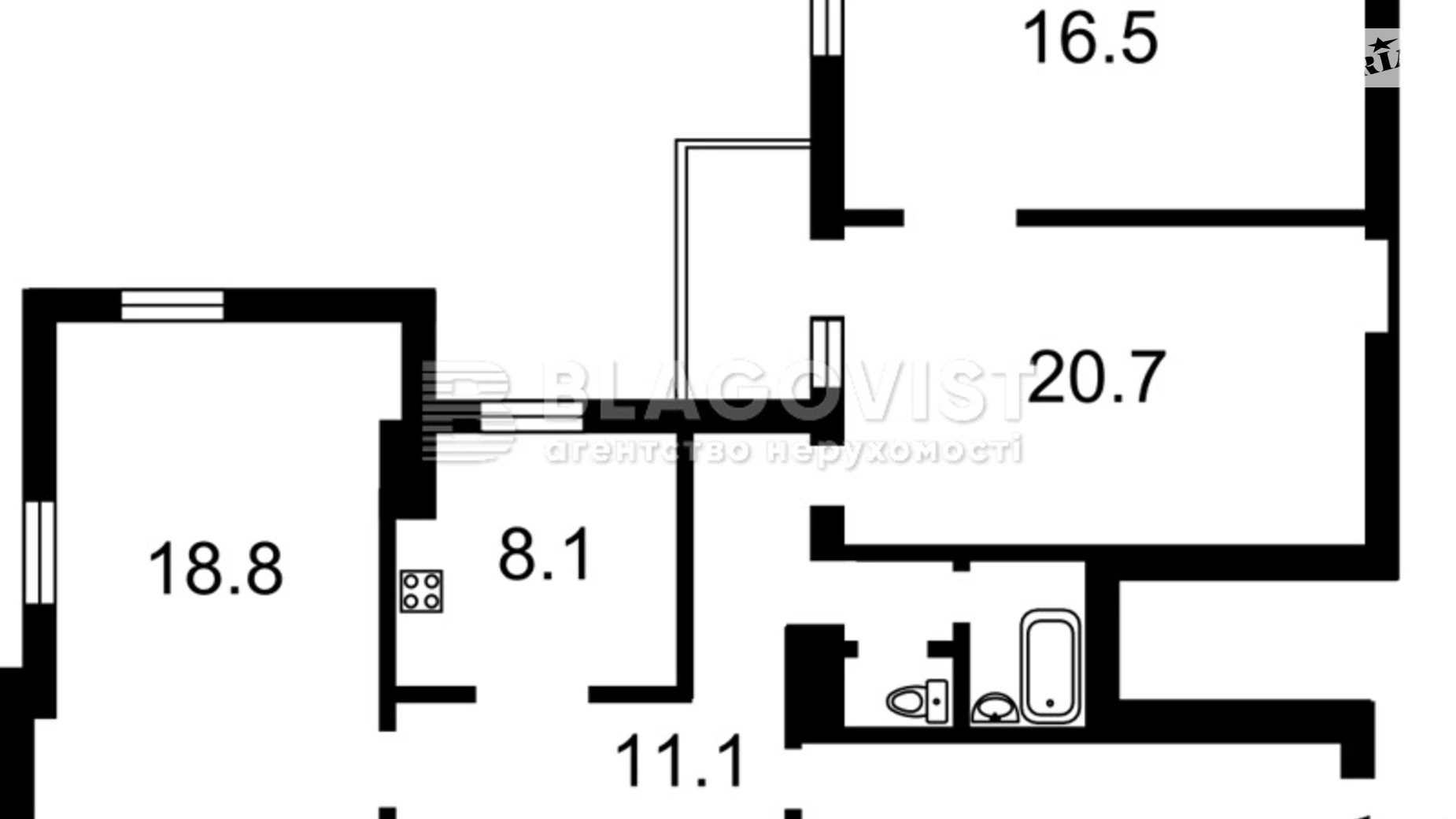 Продается 3-комнатная квартира 79 кв. м в Киеве, ул. Шота Руставели, 32