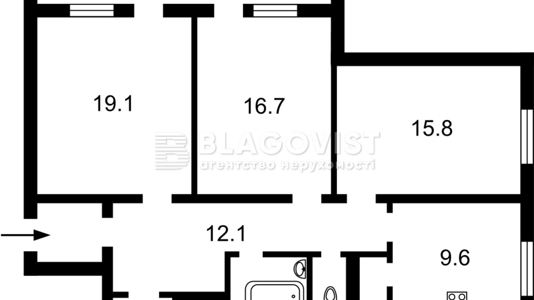 Продається 3-кімнатна квартира 87 кв. м у Києві, вул. Шептицького, 20А