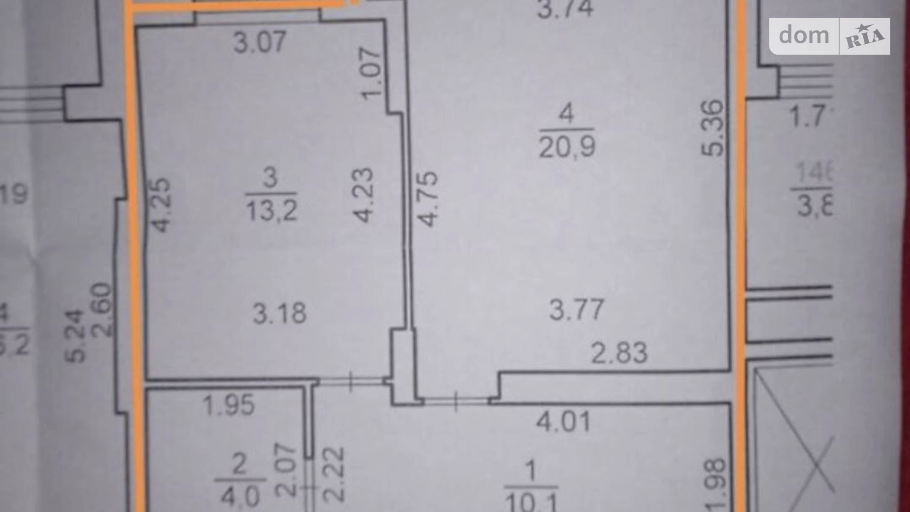 Продается 1-комнатная квартира 48 кв. м в Львове, ул. Роксоляны, 153