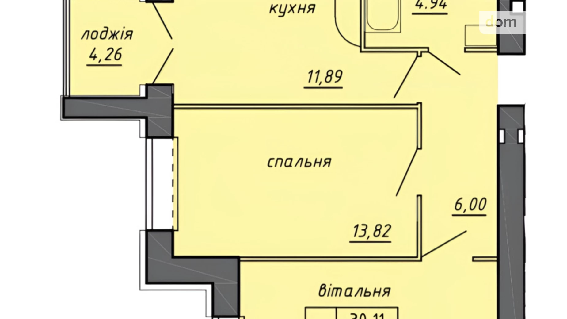 2-комнатная квартира 57 кв. м в Тернополе, ул. 15-го Апреля