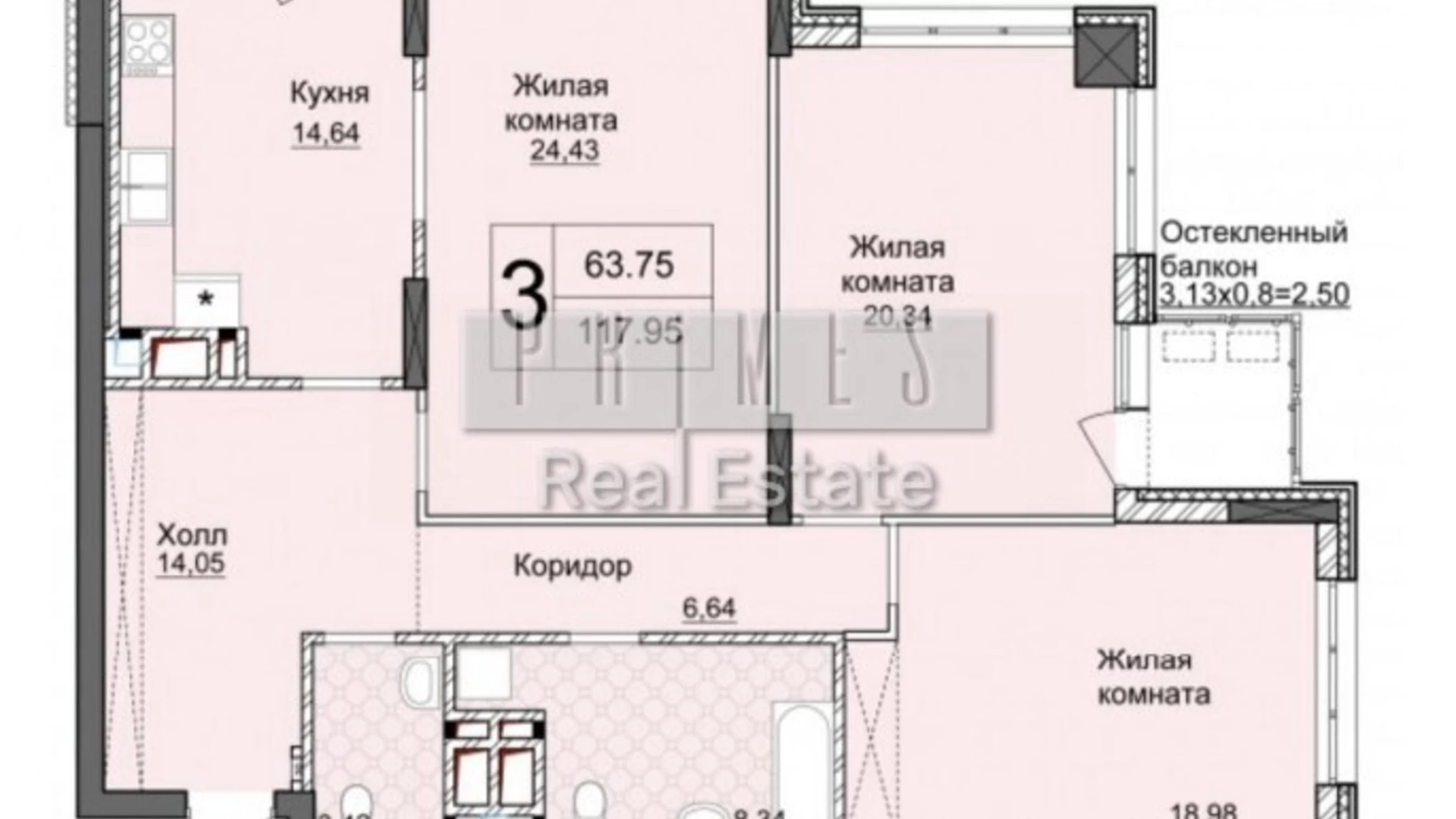 Продается 3-комнатная квартира 118 кв. м в Киеве, ул. Андрея Верхогляда(Драгомирова), 17