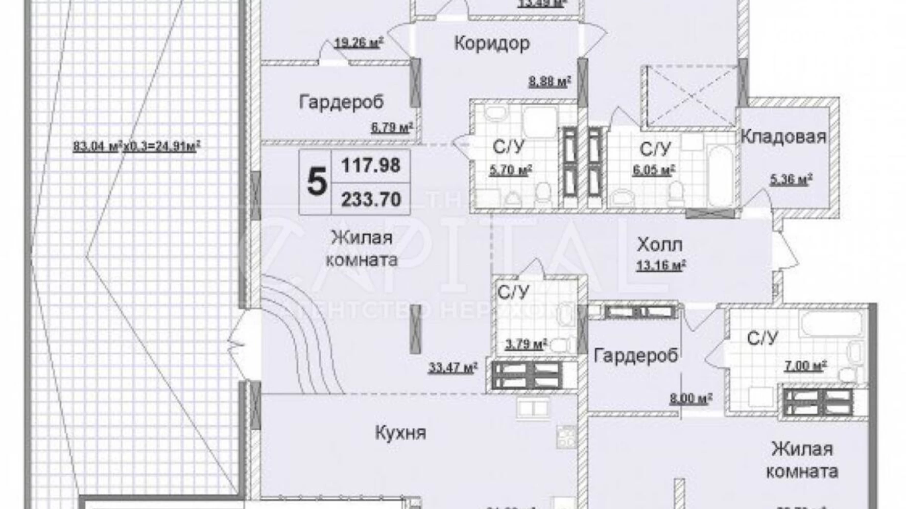 Продается 5-комнатная квартира 239 кв. м в Киеве, ул. Андрея Верхогляда(Драгомирова), 15А - фото 3