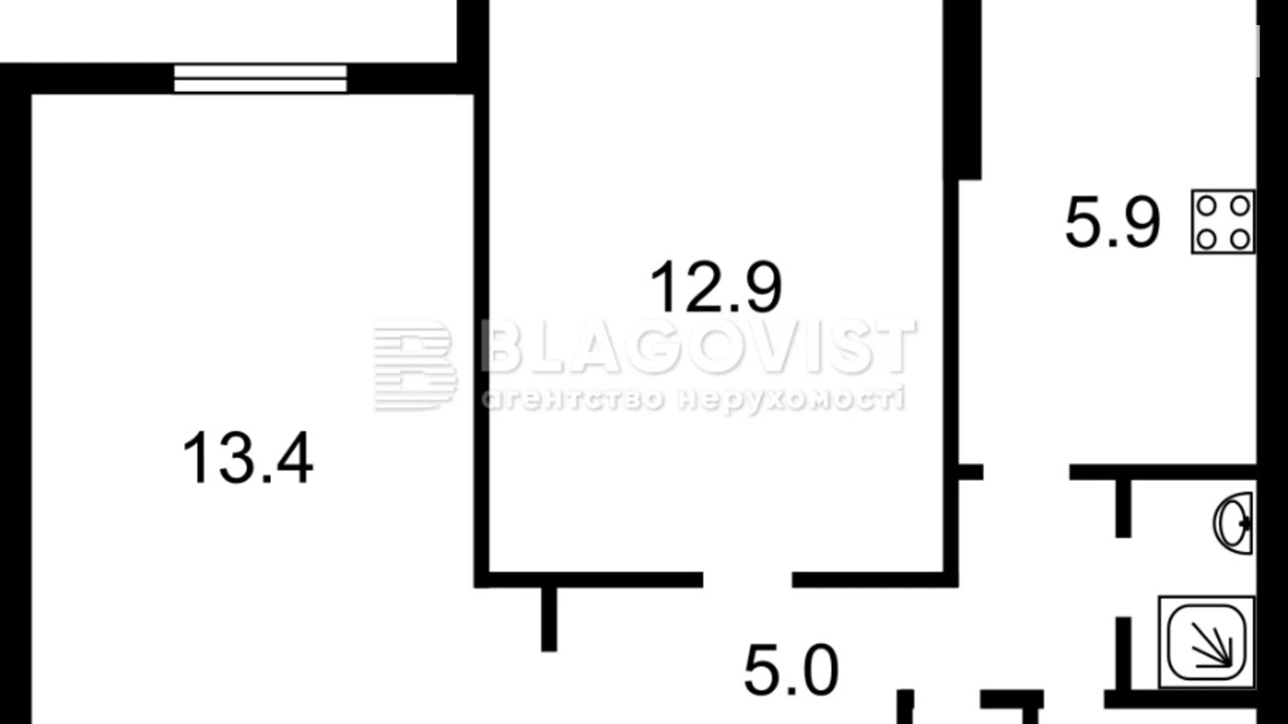 Продается 1-комнатная квартира 45 кв. м в Киеве, ул. Менделеева, 12