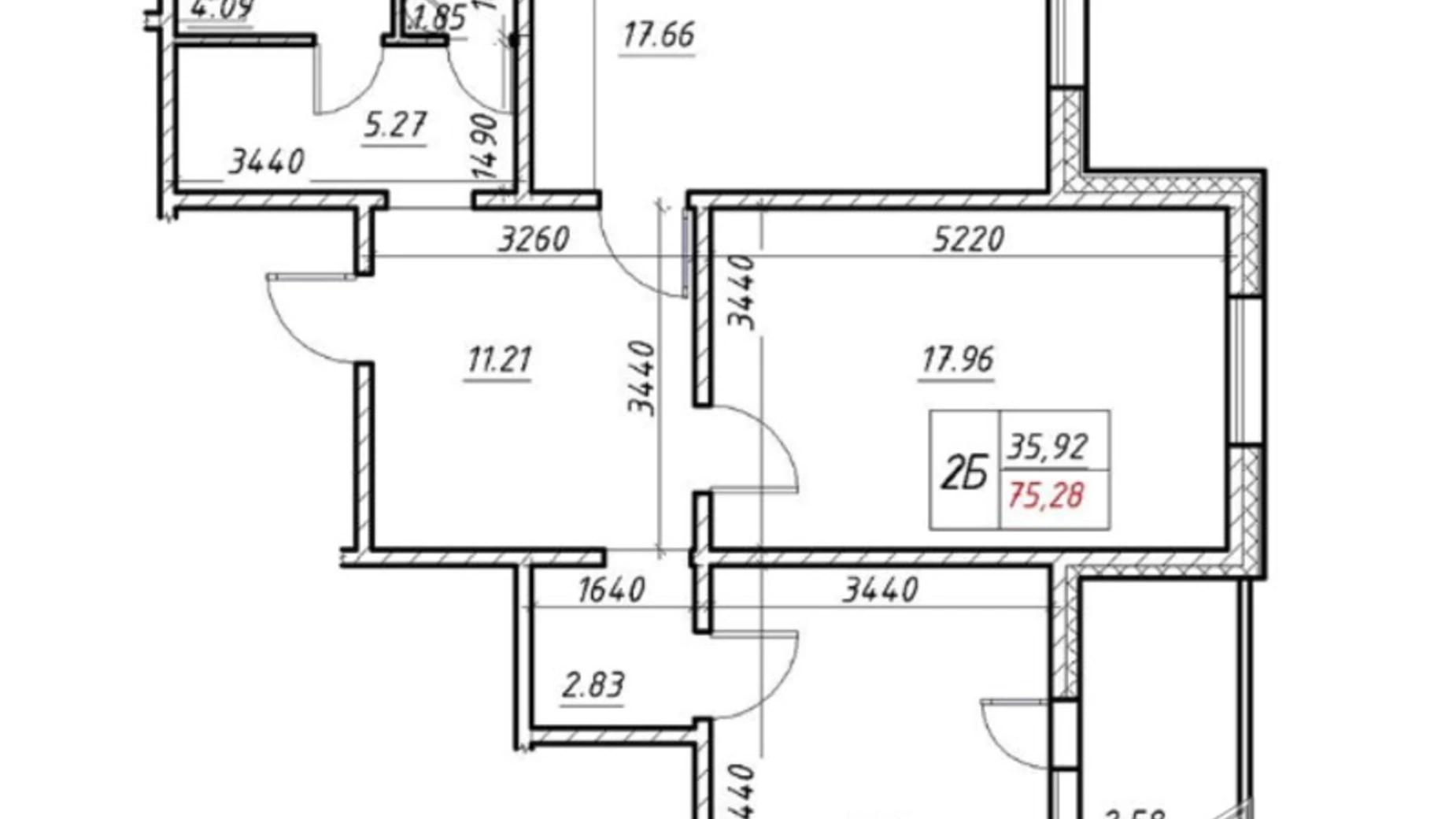 Продается 2-комнатная квартира 75.3 кв. м в Киеве, ул. Коноплянская, 22