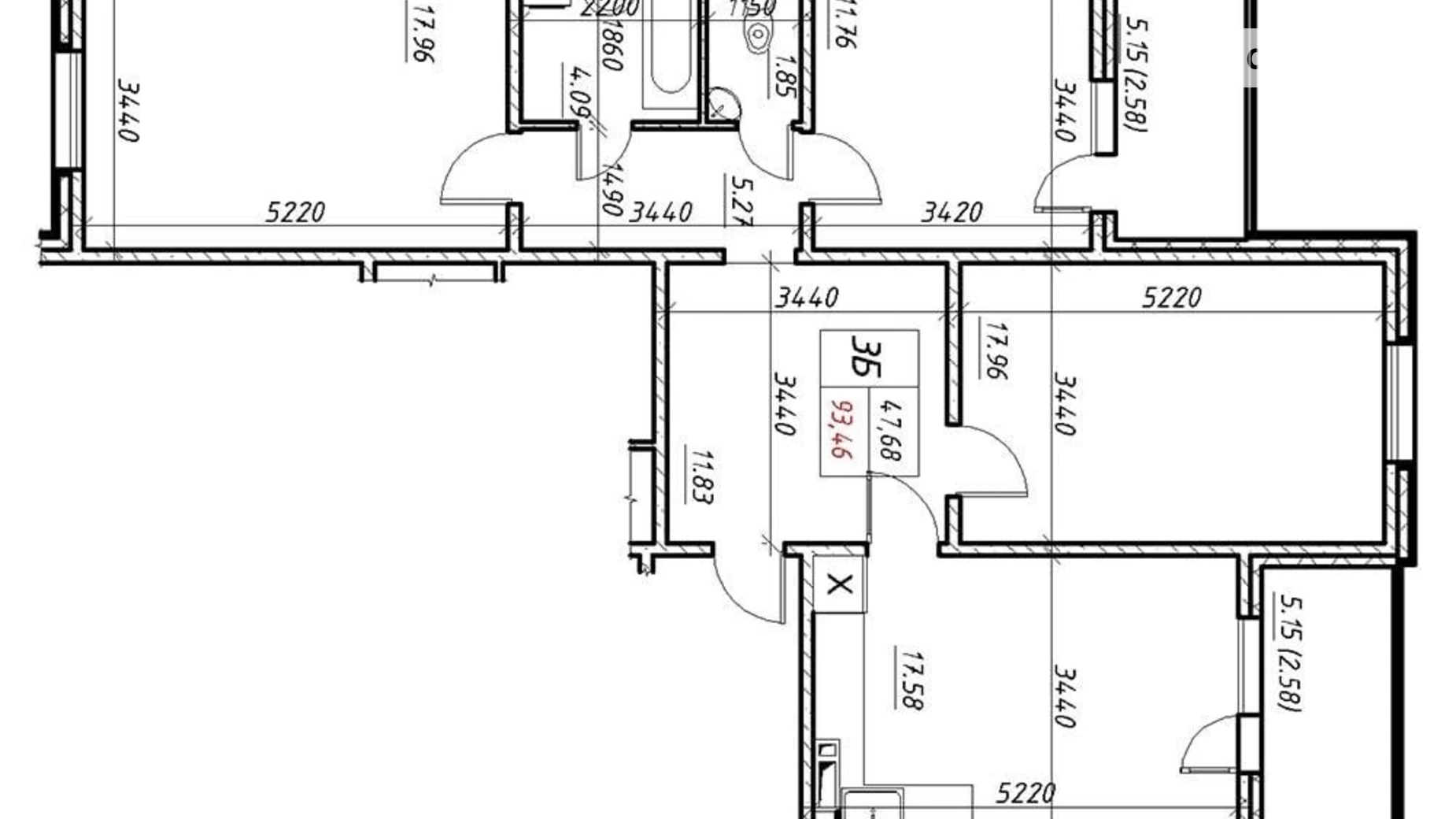 Продается 3-комнатная квартира 93.46 кв. м в Киеве, ул. Коноплянская, 22