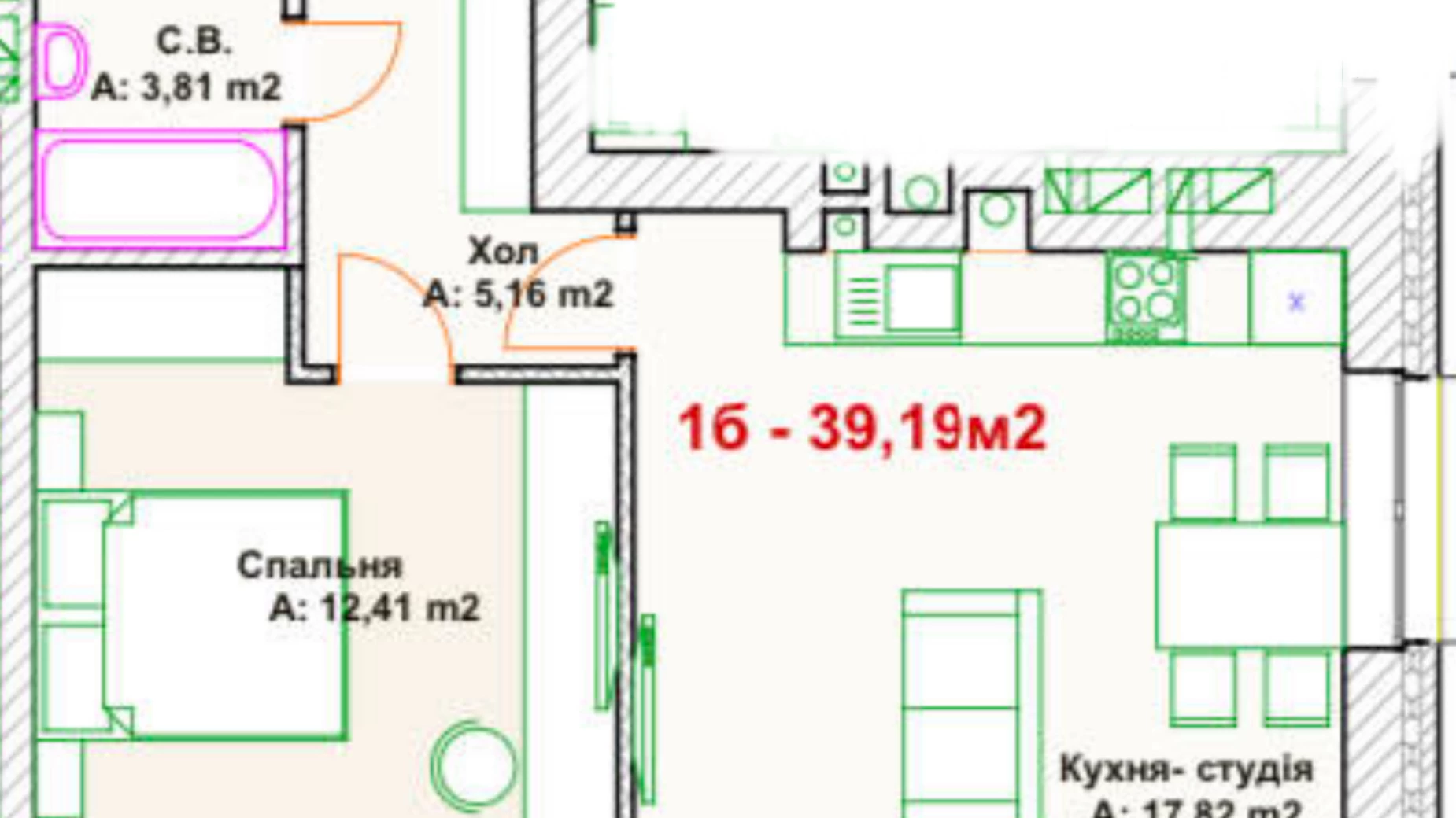 Продается 1-комнатная квартира 39 кв. м в Ирпене, ул. Троицкая, 20