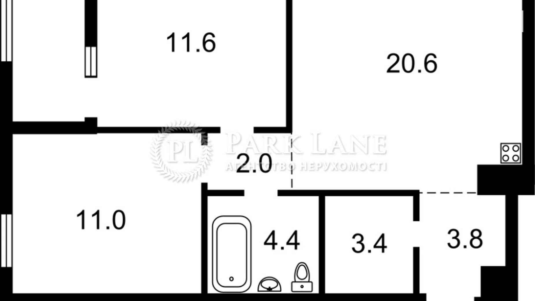 Продается 2-комнатная квартира 60.8 кв. м в Киеве, ул. Семьи Кистяковских, 4