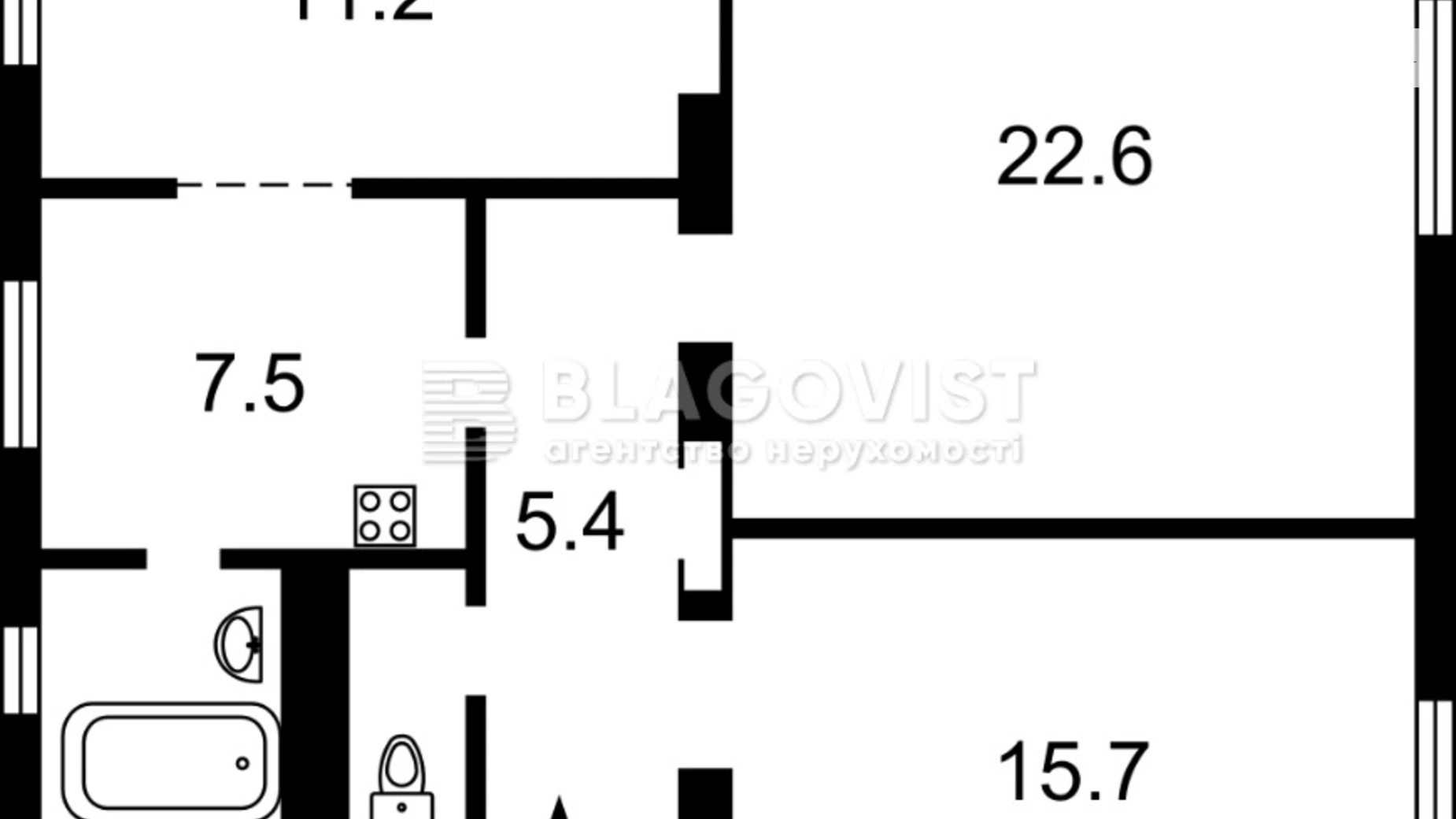 Продается 2-комнатная квартира 65.6 кв. м в Киеве, ул. Лаврская, 7А