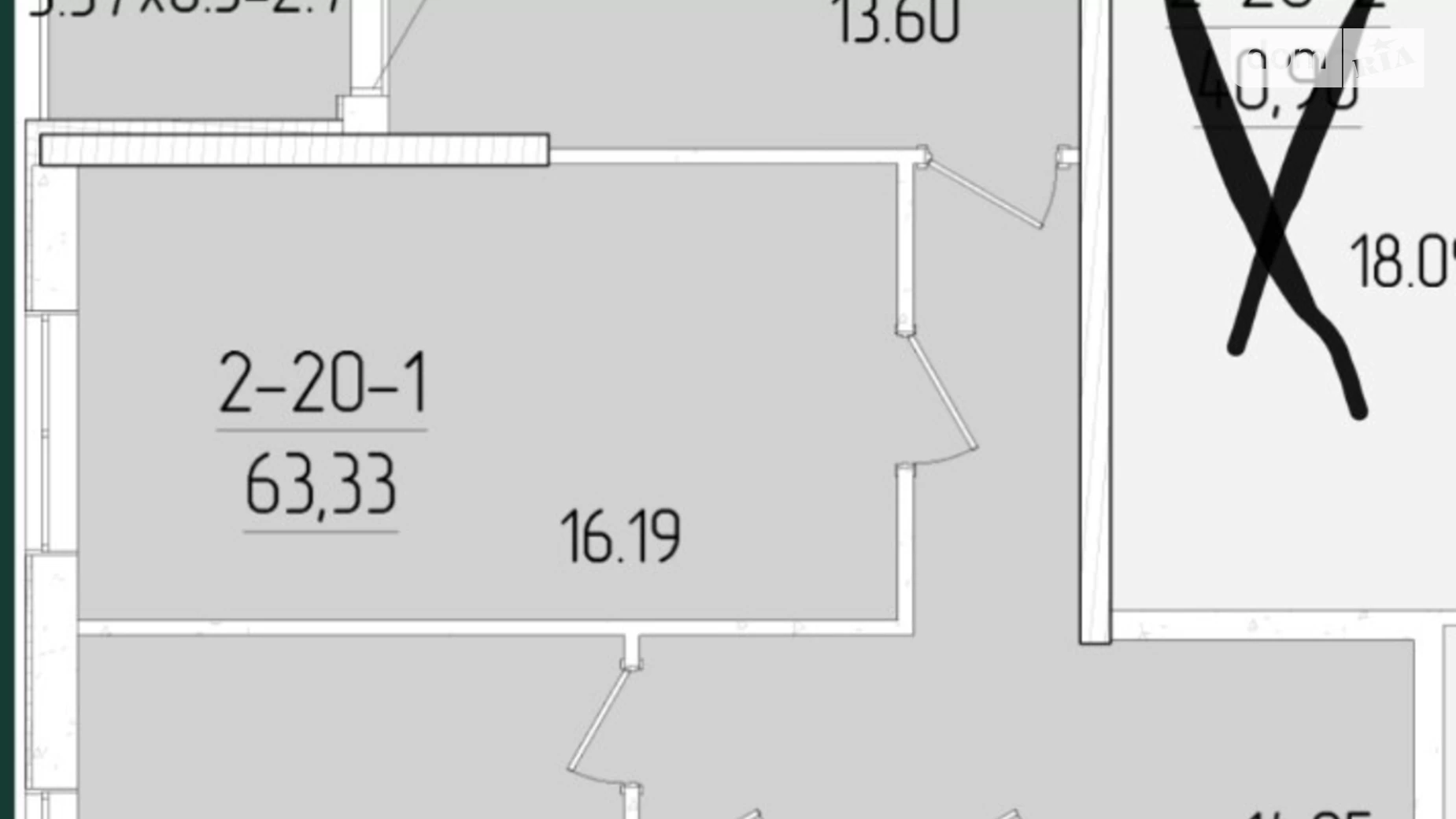 Продается 2-комнатная квартира 63.33 кв. м в Одессе, ул. Краснова, 3/61