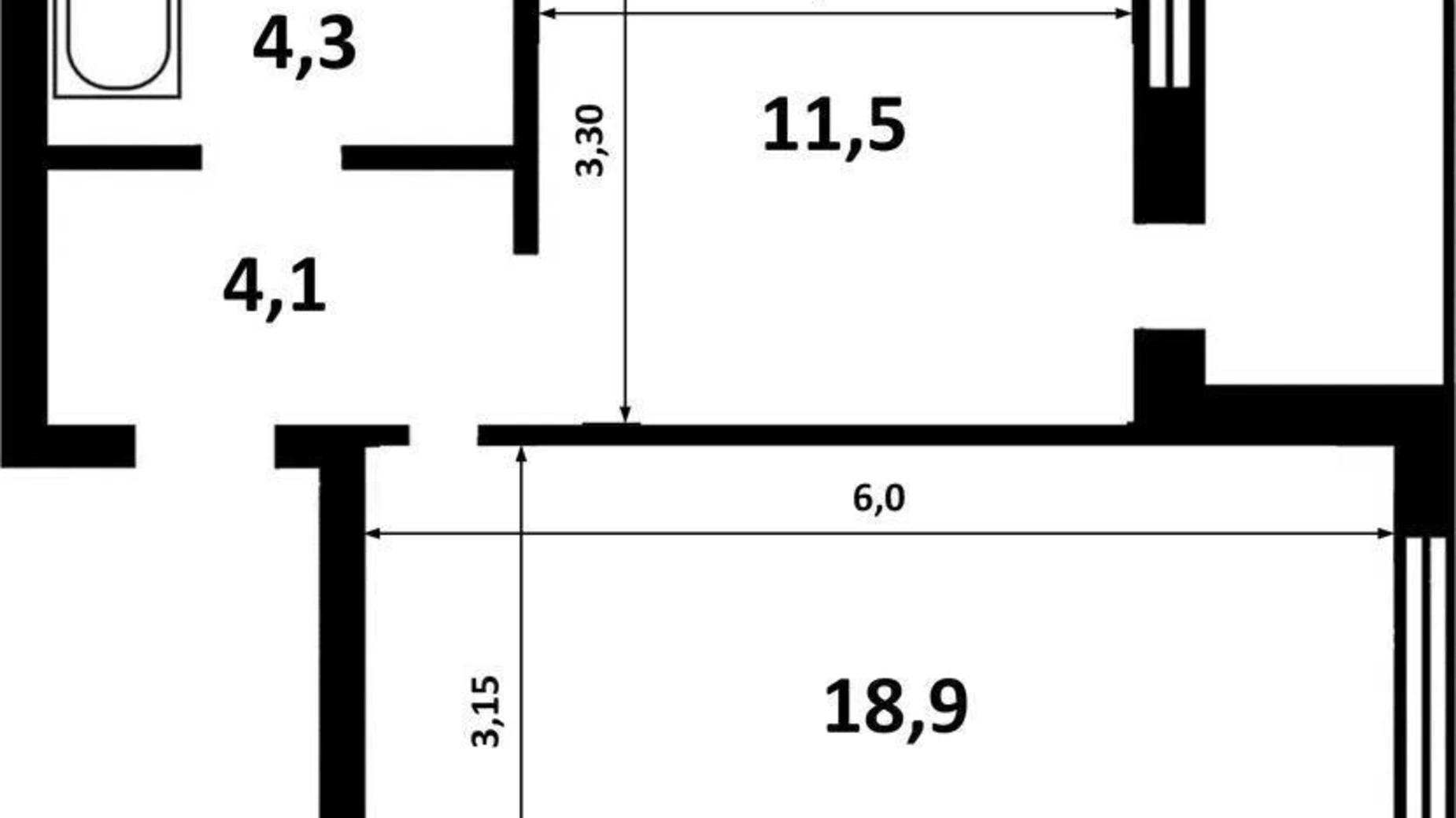 Продается 1-комнатная квартира 42 кв. м в Киеве, просп. Воздушных Сил(Воздухофлотский), 56 - фото 3