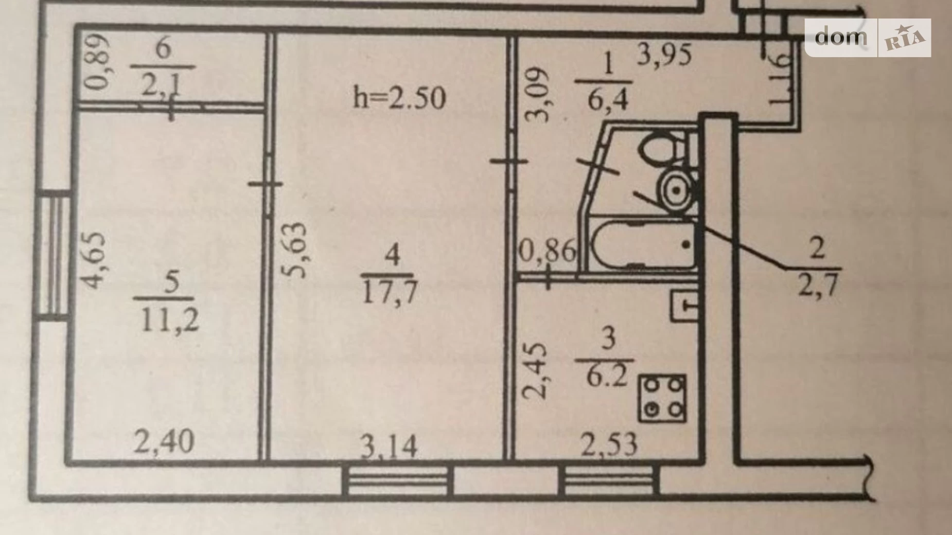 Продается 2-комнатная квартира 46 кв. м в Днепре, просп. Поля Александра, 98