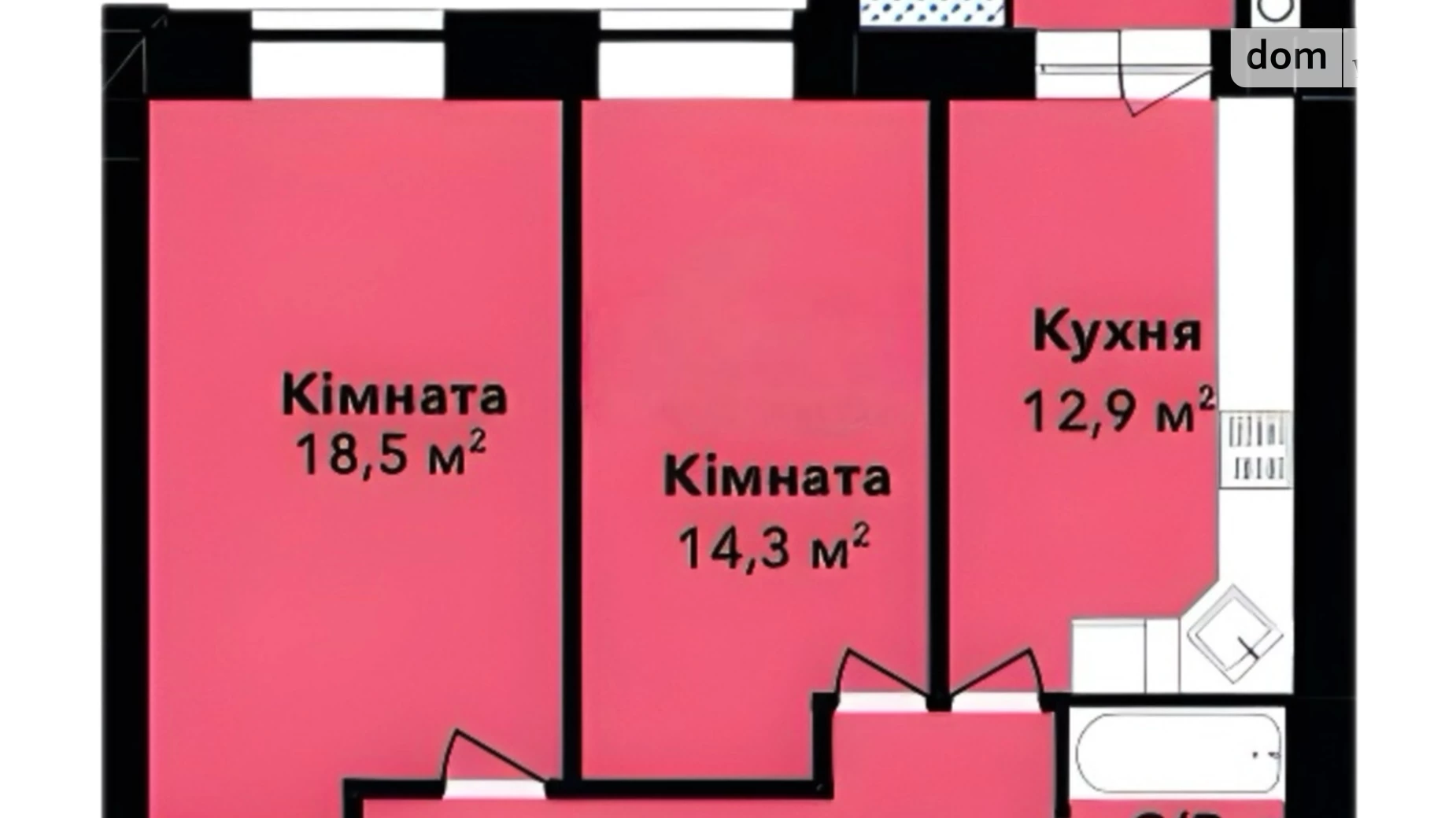 Продается 2-комнатная квартира 62 кв. м в Хмельницком, вул. Довженко, 4