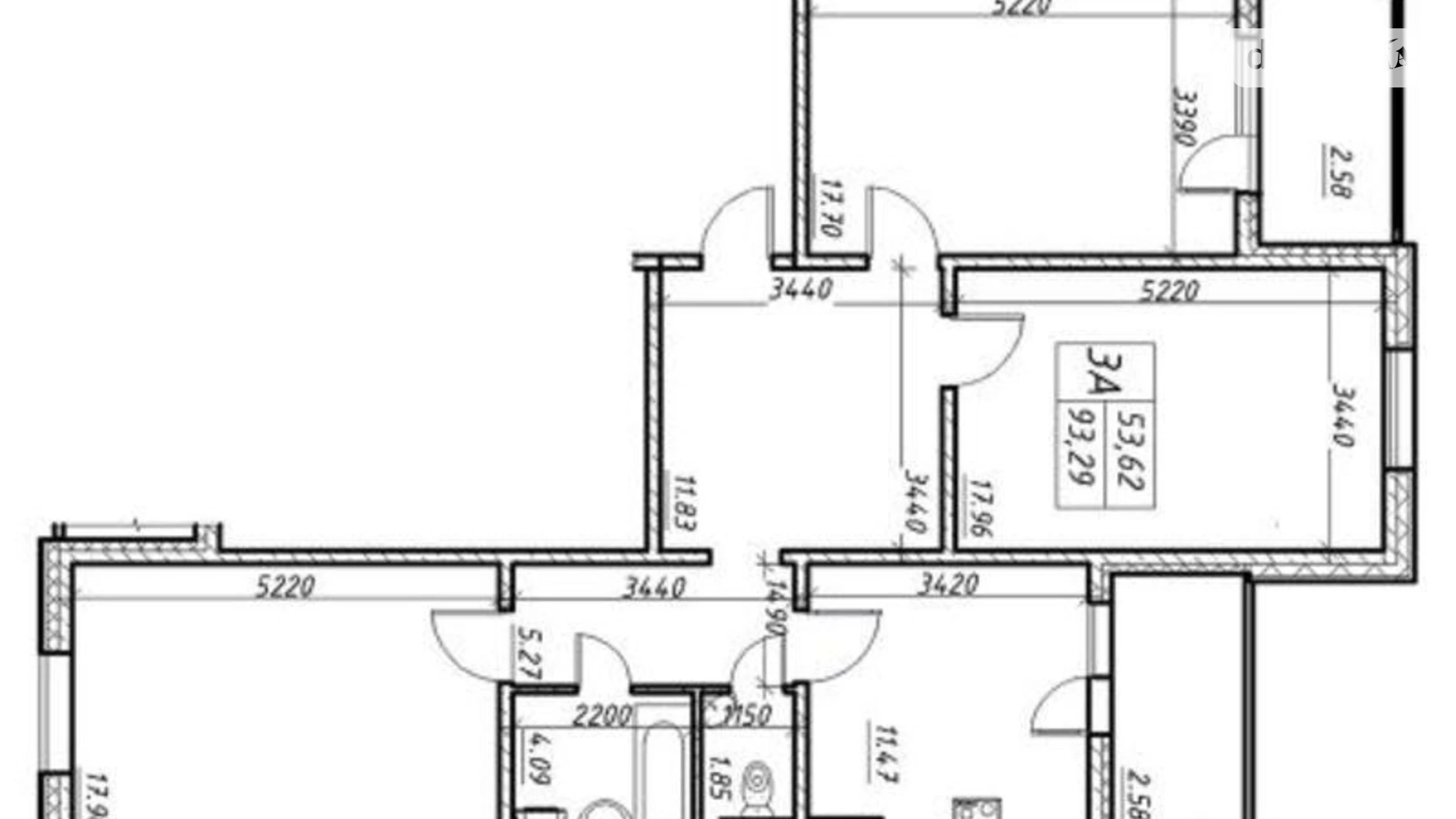 Продається 3-кімнатна квартира 93 кв. м у Києві, вул. Коноплянська, 22