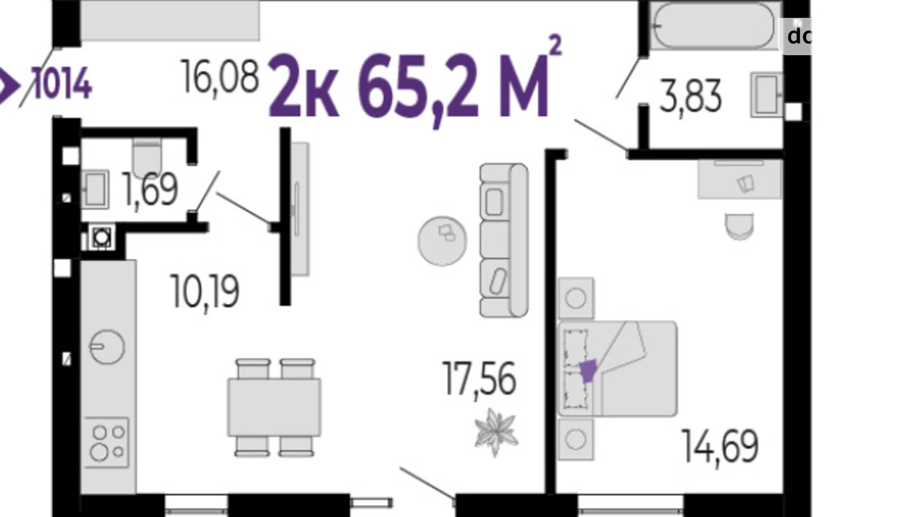 Продается 2-комнатная квартира 65.2 кв. м в Криховцах, ул. 24-го Августа