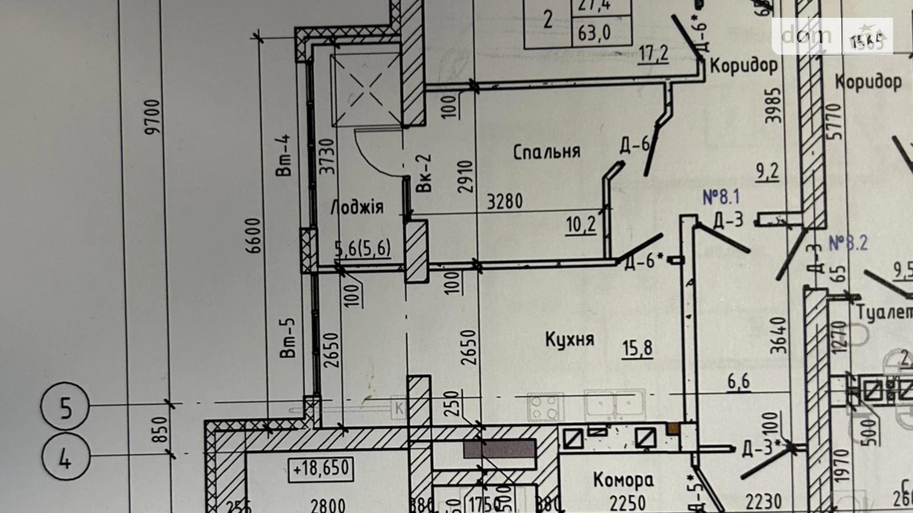 Продається 2-кімнатна квартира 63 кв. м у Вінниці, просп. Юності