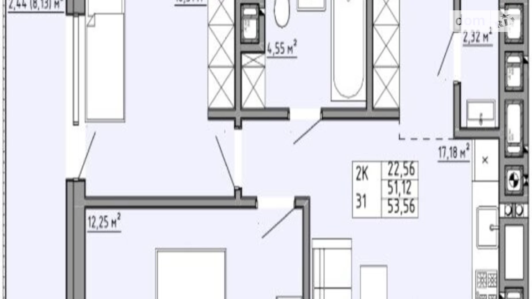 Продается 2-комнатная квартира 53.56 кв. м в Львове, ул. Орлика, 13