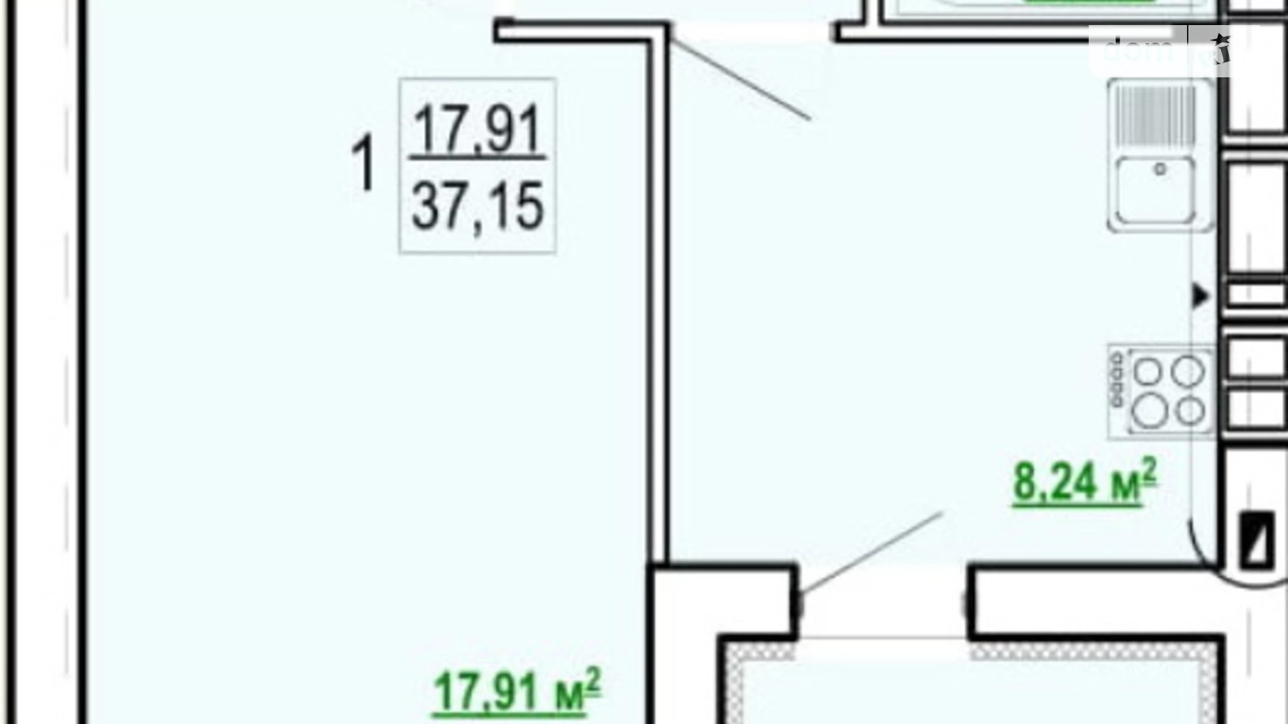 Продается 1-комнатная квартира 37.15 кв. м в Харькове, цена: 15000 $ - фото 2