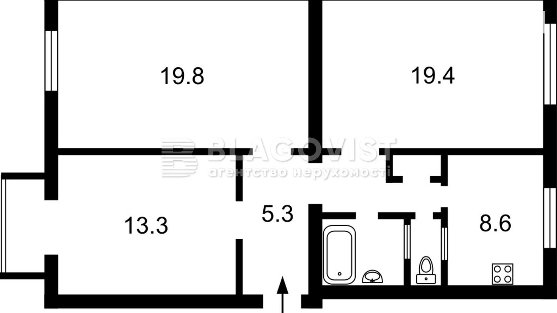 Продается 3-комнатная квартира 75.7 кв. м в Киеве, ул. Новодарницкая, 13/18