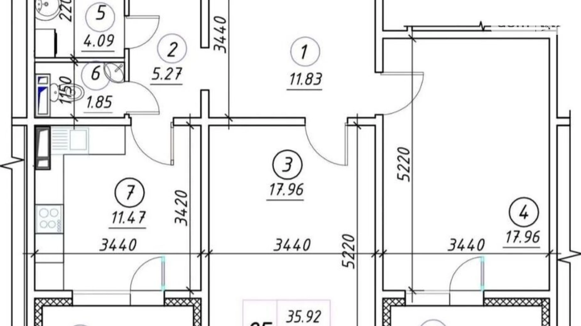 Продается 2-комнатная квартира 78 кв. м в Киеве, ул. Николая Винграновского, 2