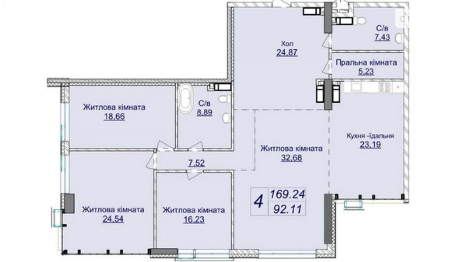 Продается 4-комнатная квартира 169 кв. м в Киеве, ул. Андрея Верхогляда(Драгомирова), 2