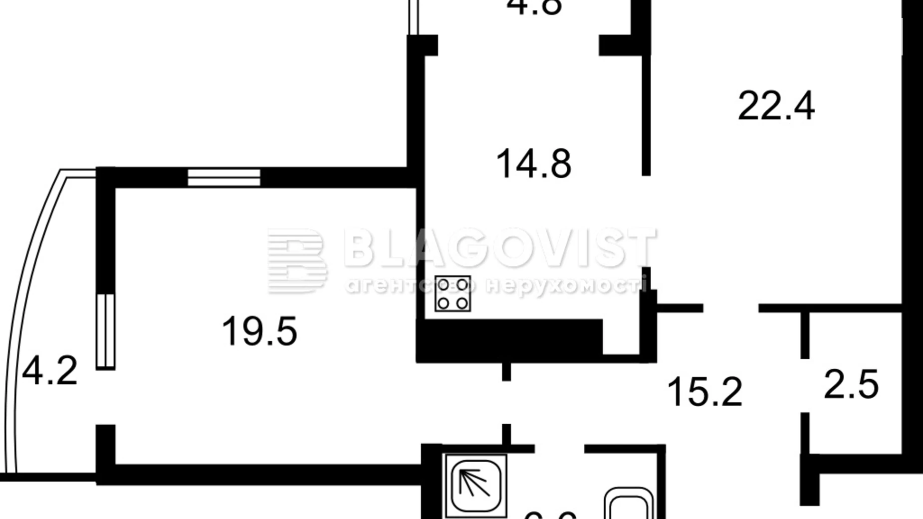 Продается 2-комнатная квартира 82 кв. м в Киеве, ул. Голосеевская, 13Б