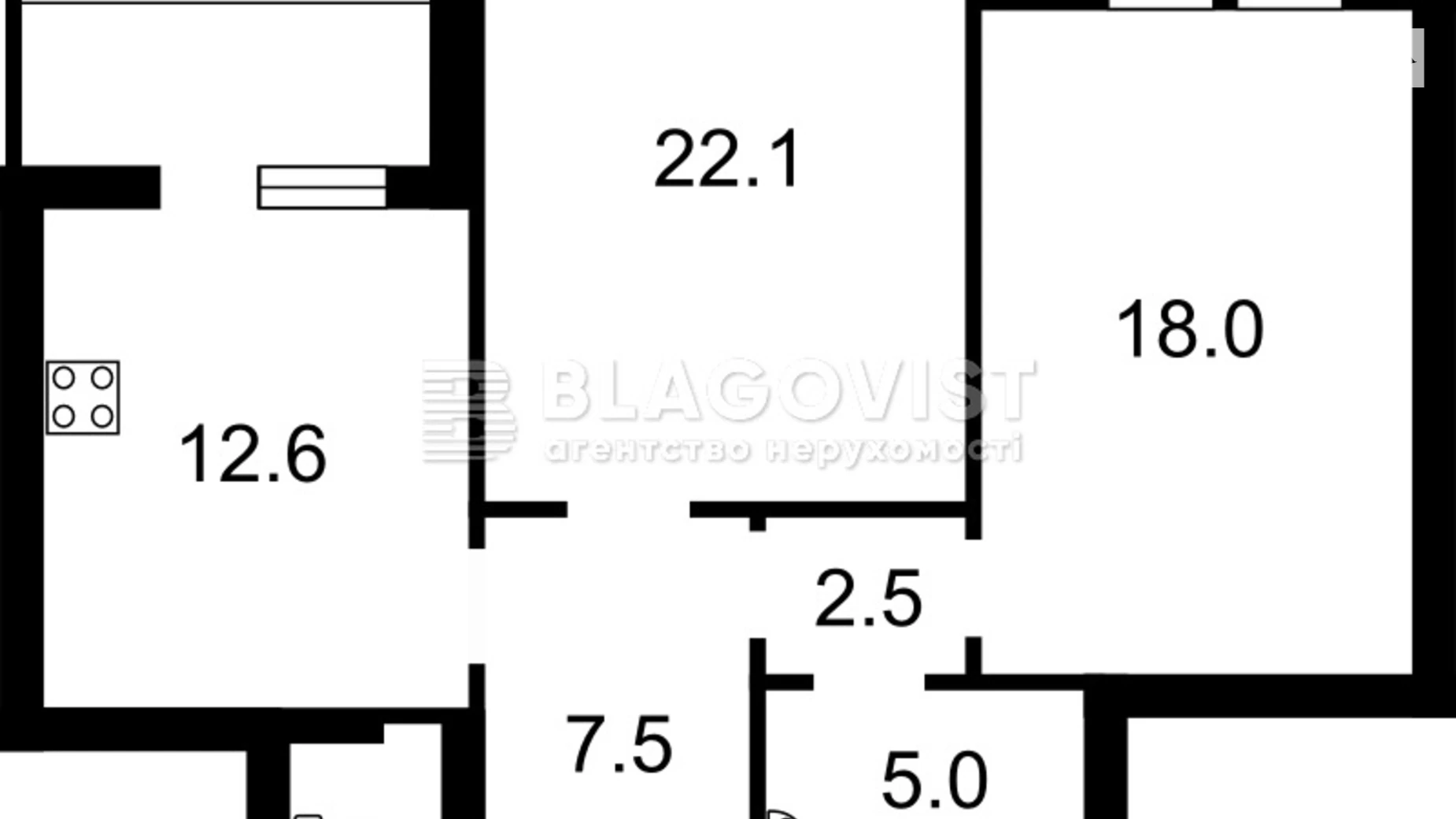 Продается 2-комнатная квартира 72.1 кв. м в Киеве, просп. Николая  Бажана, 12 - фото 2