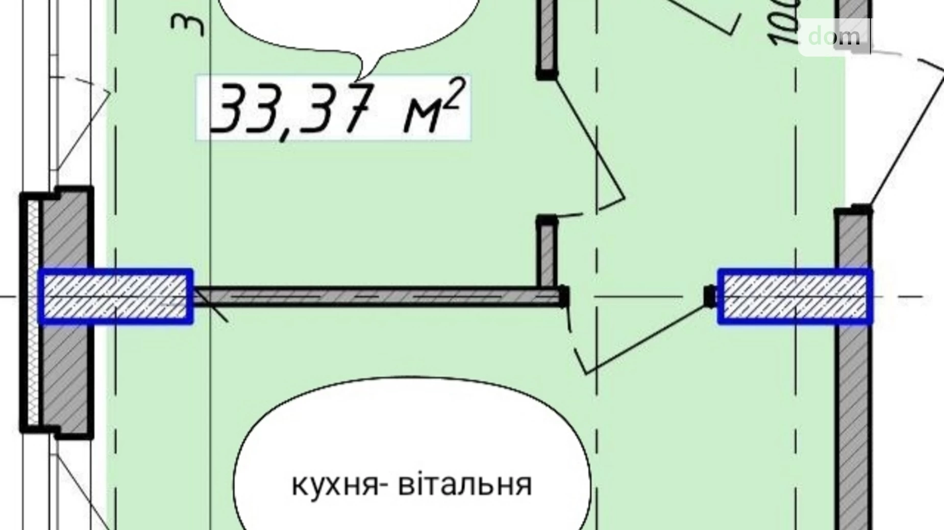 Продається 1-кімнатна квартира 33.5 кв. м у Києві, вул. Вишнева, 10-12